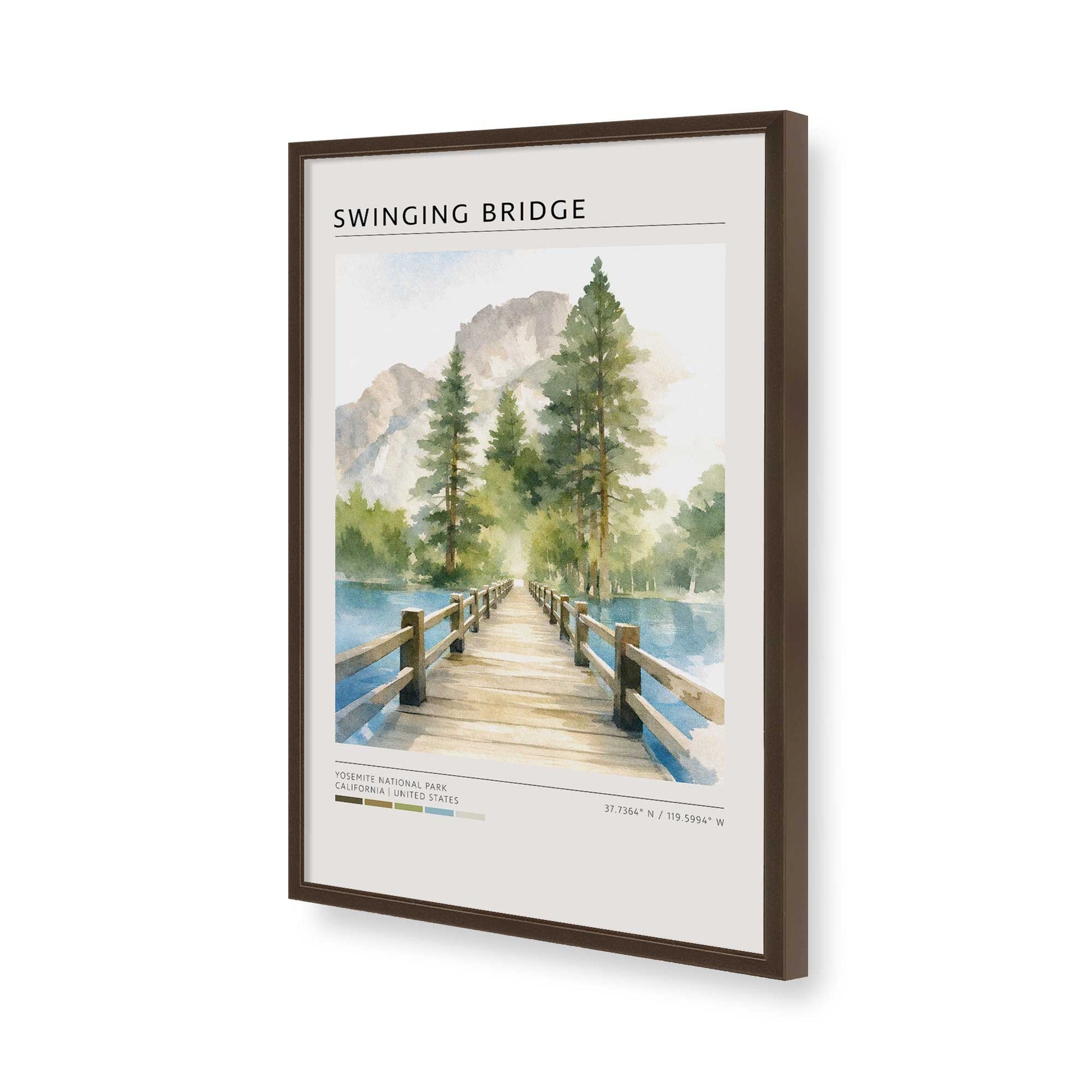 [Color:Brown], Picture of art in a Brown frame of the corner
