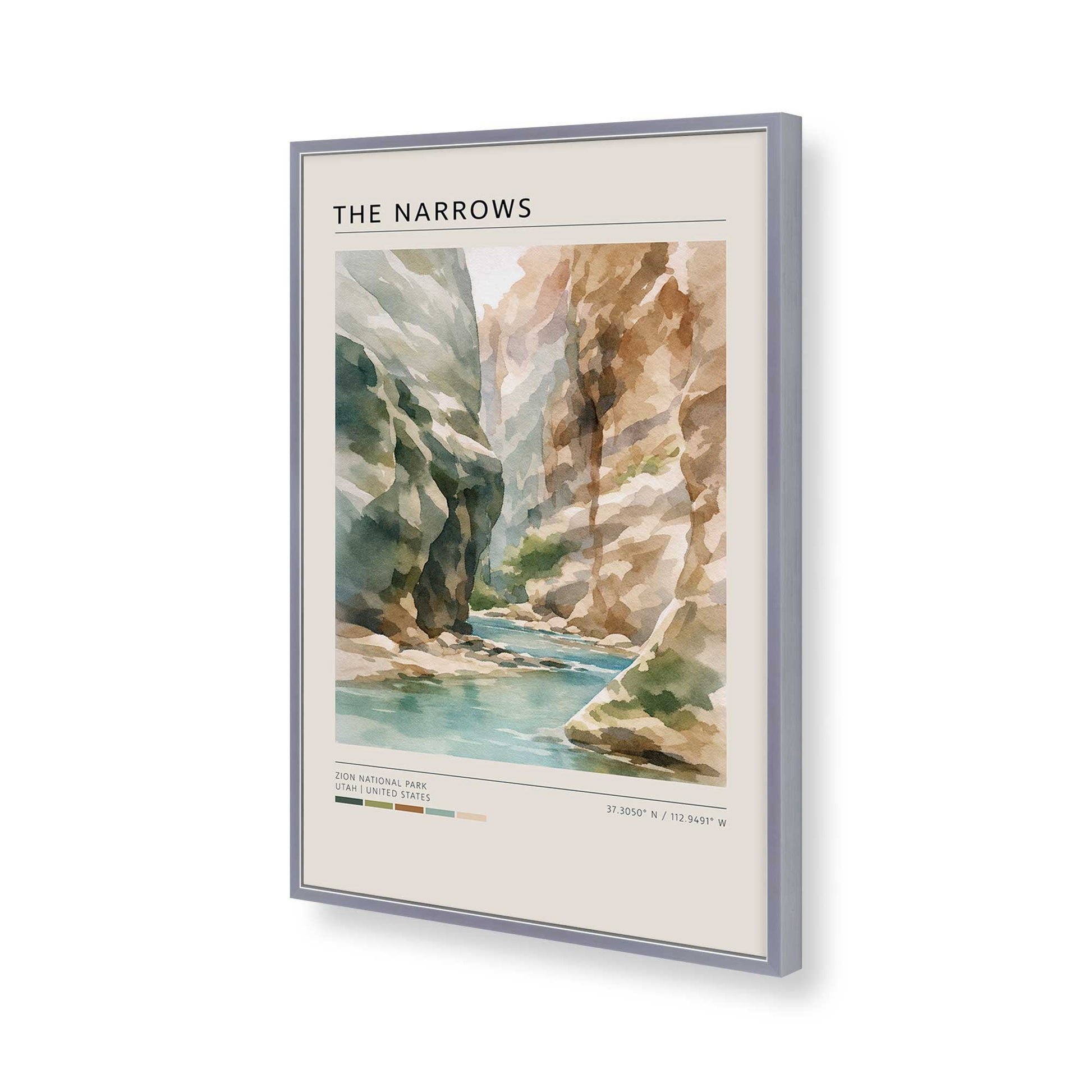 [Color:Polished Chrome], Picture of art in a Polished Chrome frame of the corner