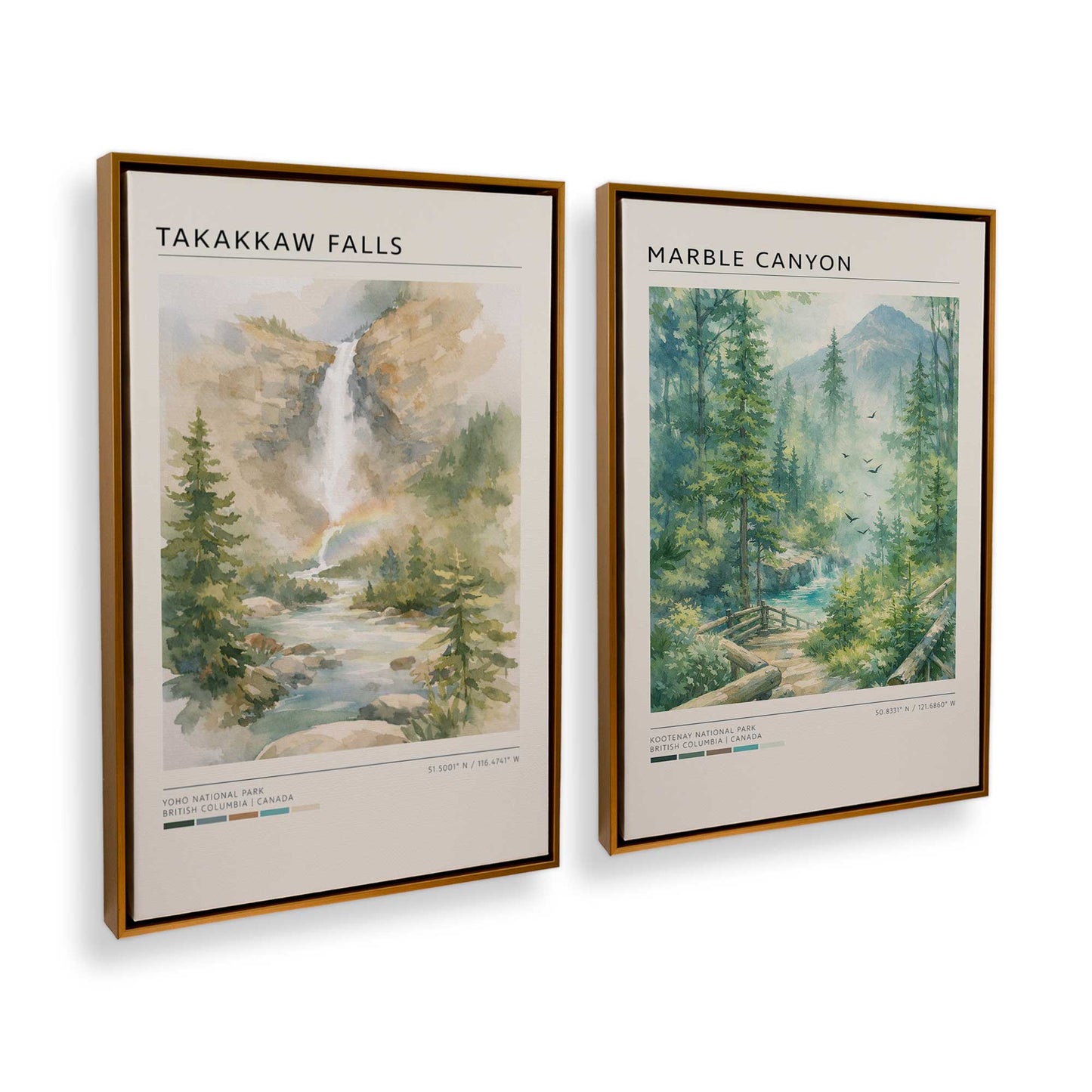 [Color:Polished Gold], Picture of art in a Polished Gold frame at an angle