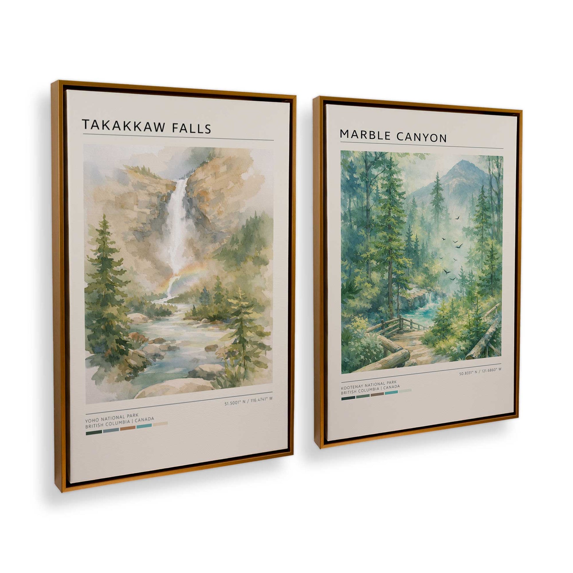 [Color:Polished Gold], Picture of art in a Polished Gold frame at an angle