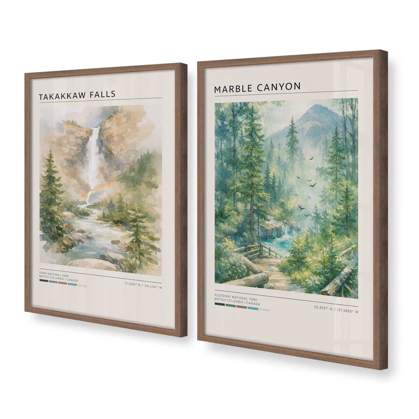 [Color:Walnut], Picture of art in a Walnut frame at an angle