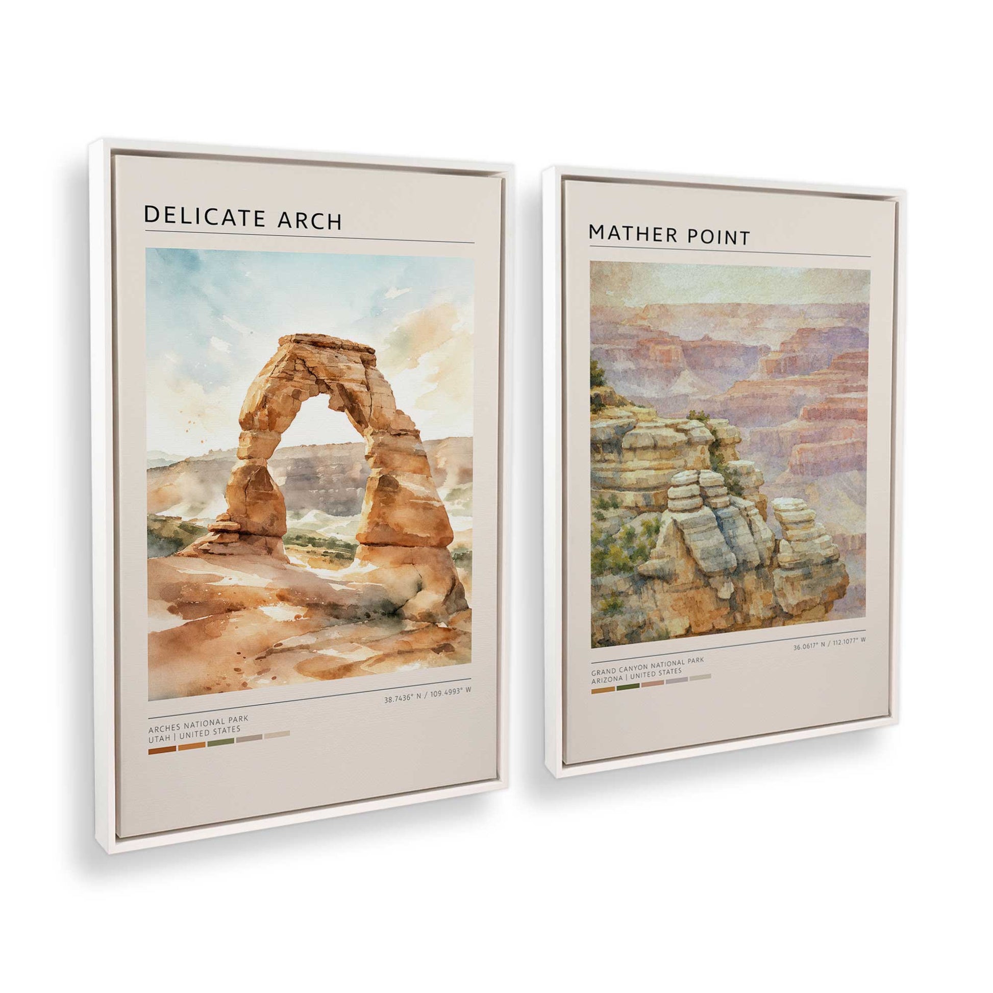[Color:Opaque White], Picture of art in a White frame at an angle