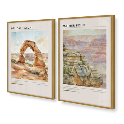 [Color:Polished Gold], Picture of art in a Polished Gold frame at an angle