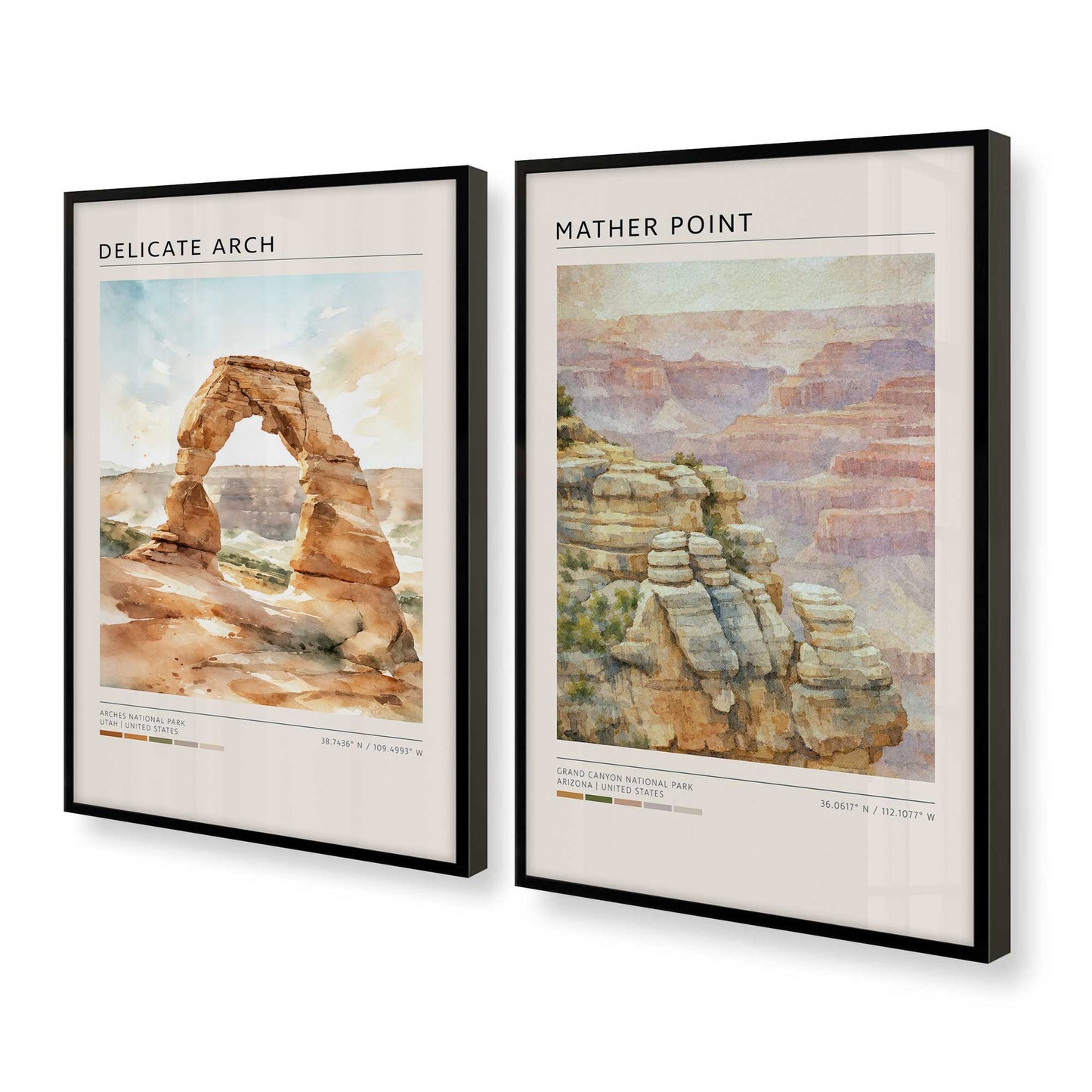[Color:Satin Black], Picture of art in a Satin Black frame at an angle