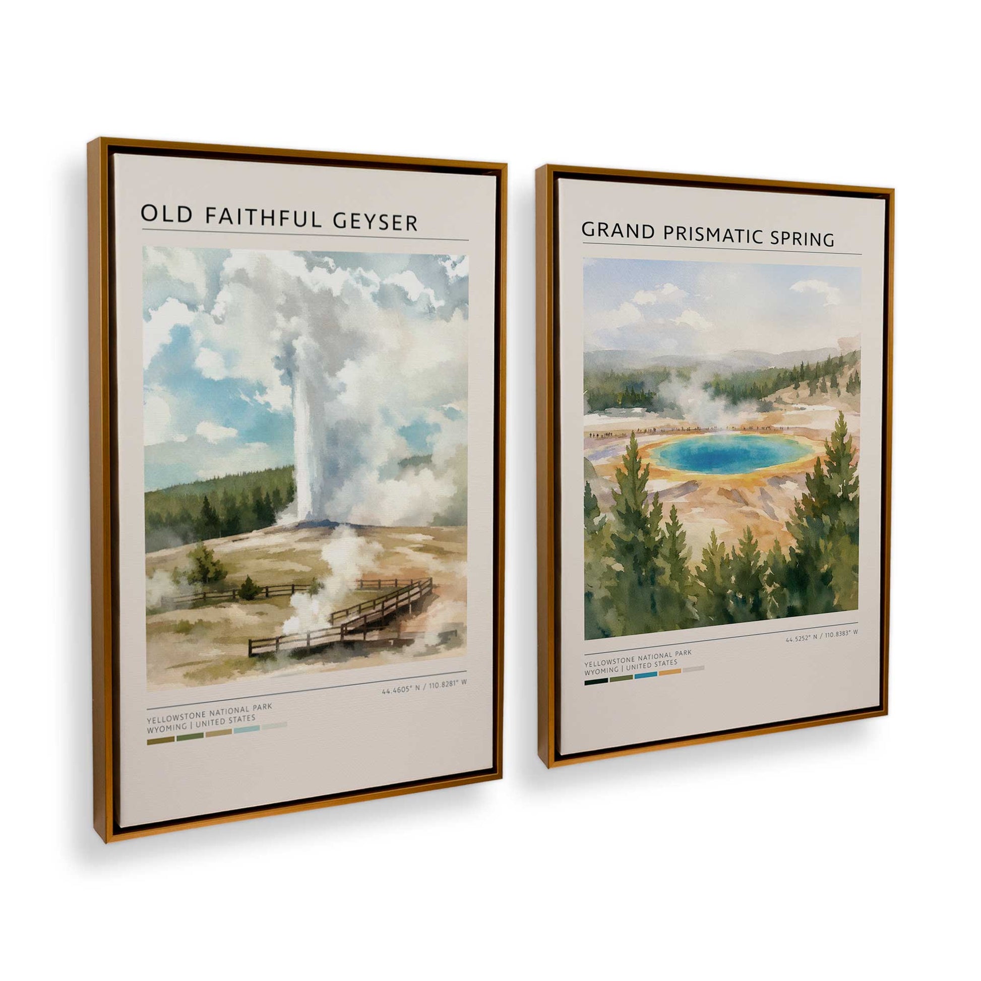 [Color:Polished Gold], Picture of art in a Polished Gold frame at an angle