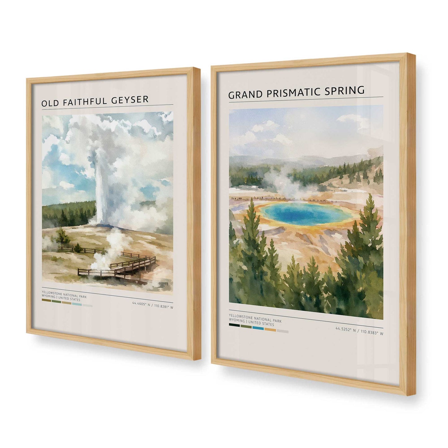 [Color:American Maple], Picture of art in a American Maple frame at an angle