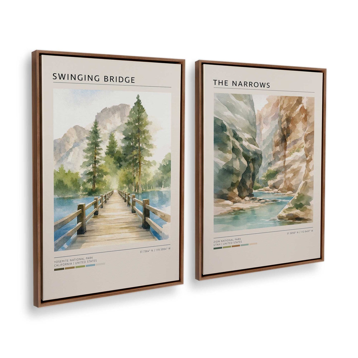 [Color:Walnut], Picture of art in a Walnut frame at an angle