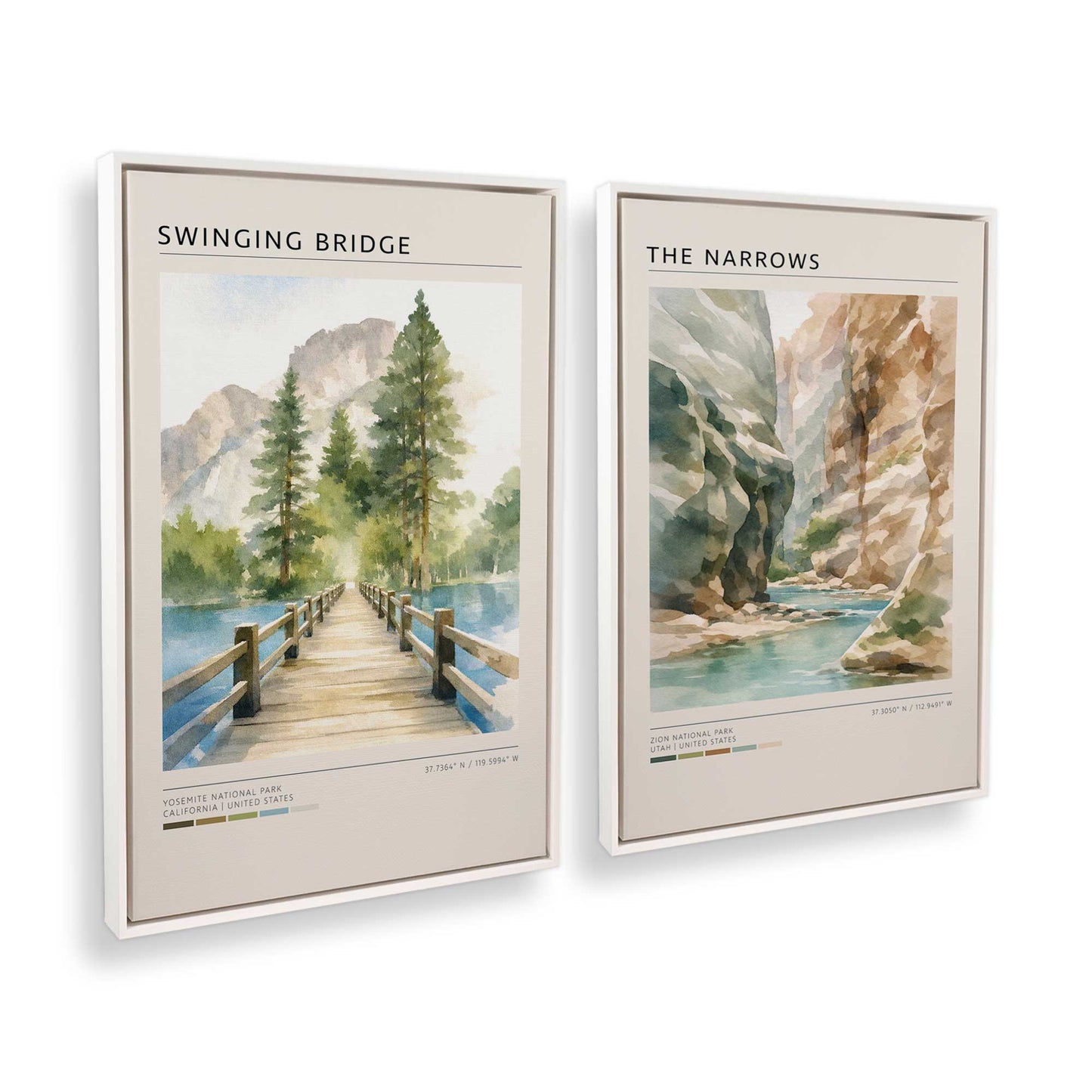 [Color:Opaque White], Picture of art in a White frame at an angle