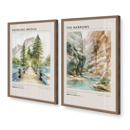 [Color:Walnut], Picture of art in a Walnut frame at an angle