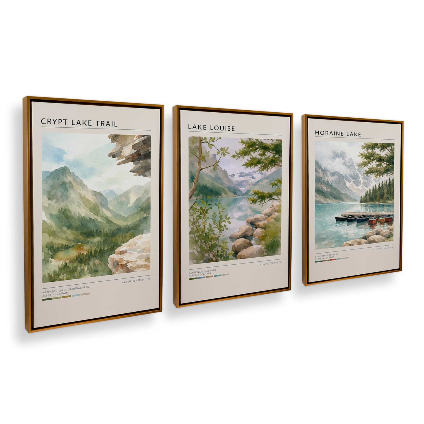 [Color:Polished Gold], Picture of art in a Polished Gold frame at an angle