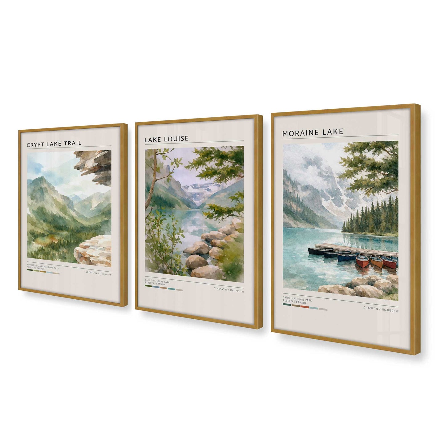 [Color:Polished Gold], Picture of art in a Polished Gold frame at an angle
