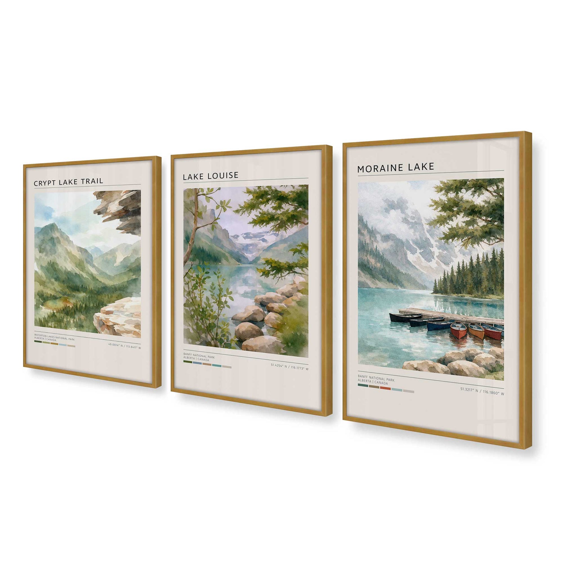 [Color:Polished Gold], Picture of art in a Polished Gold frame at an angle