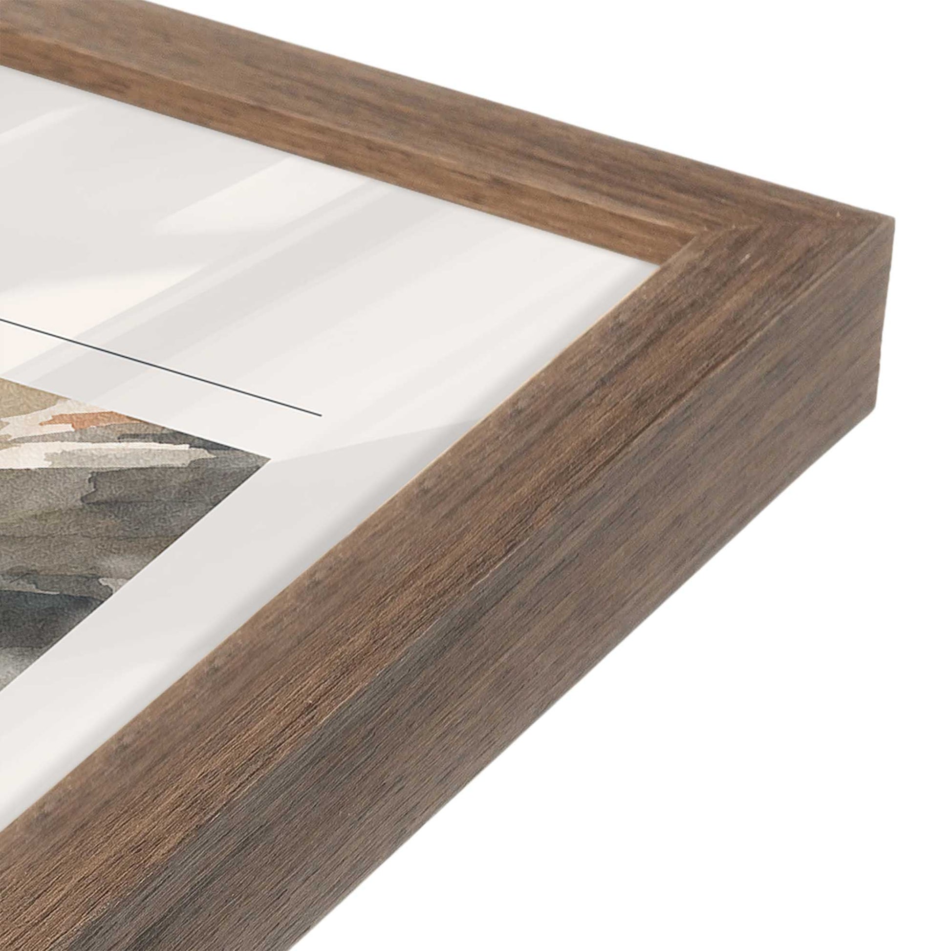 [Color:Walnut], Picture of art in a Walnut frame of the corner