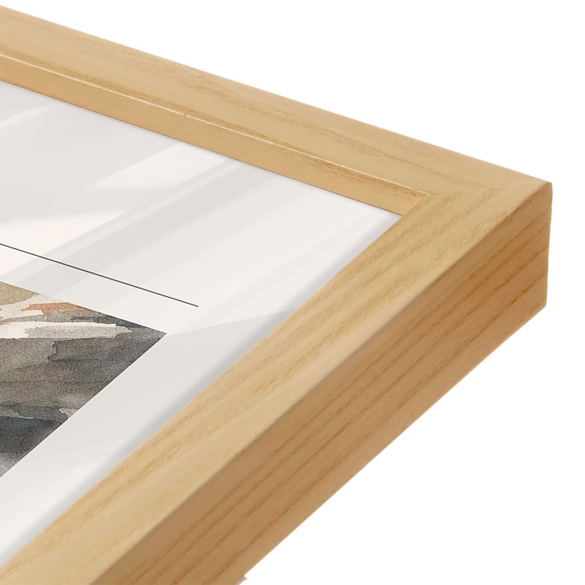 [Color:American Maple], Picture of art in an American Maple frame of the corner
