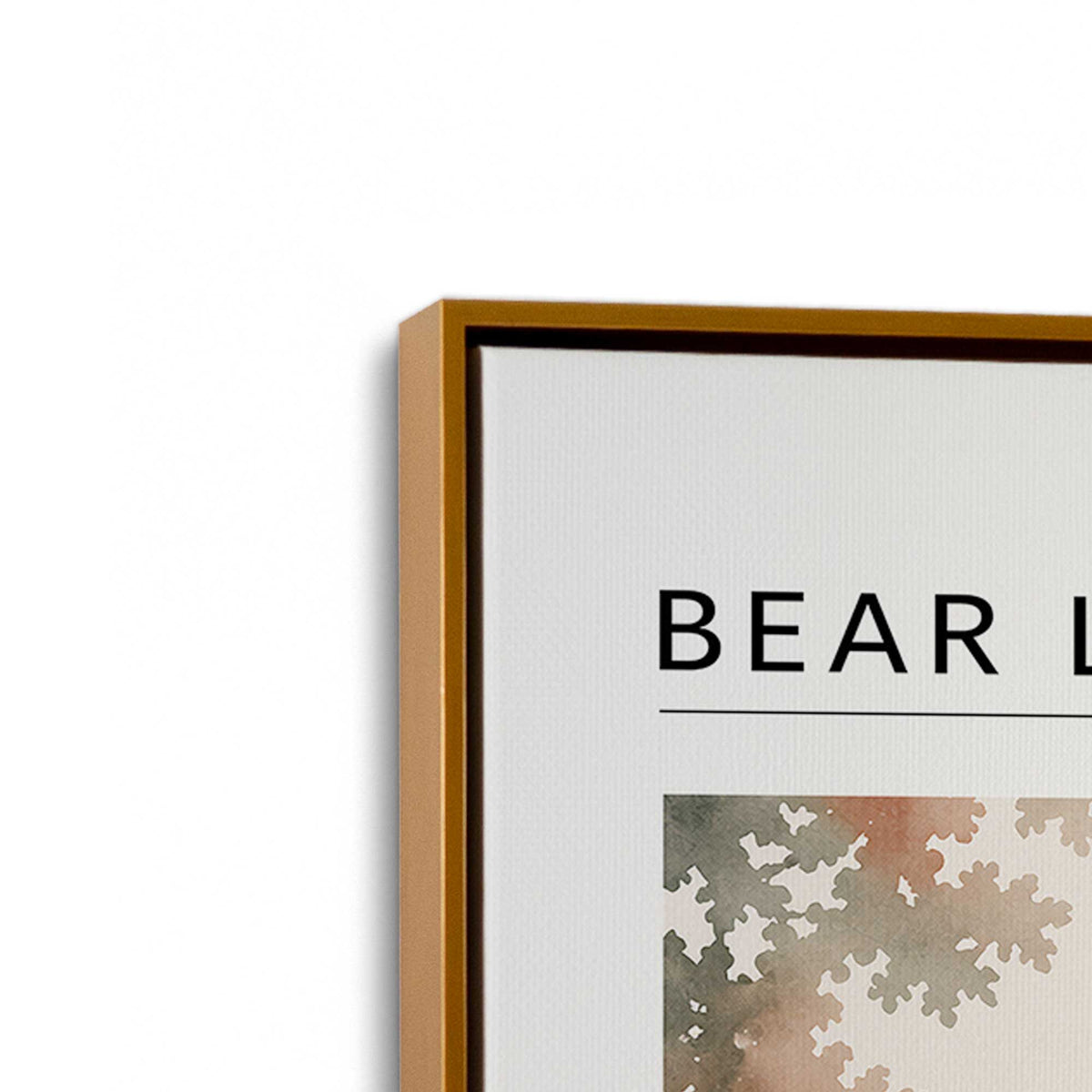 [Color:Polished Gold], Picture of art in a Polished Gold frame at an angle