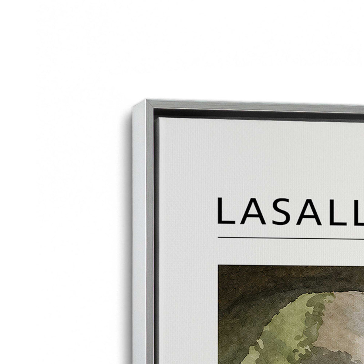 [Color:Polished Chrome], Picture of art in a Polished Chrome frame at an angle