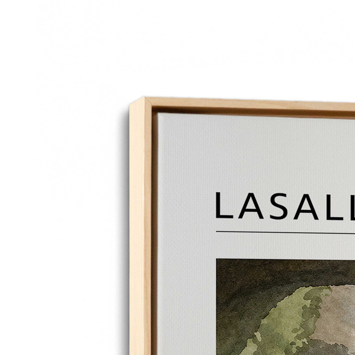 [Color:American Maple], Picture of art in a American Maple frame at an angle
