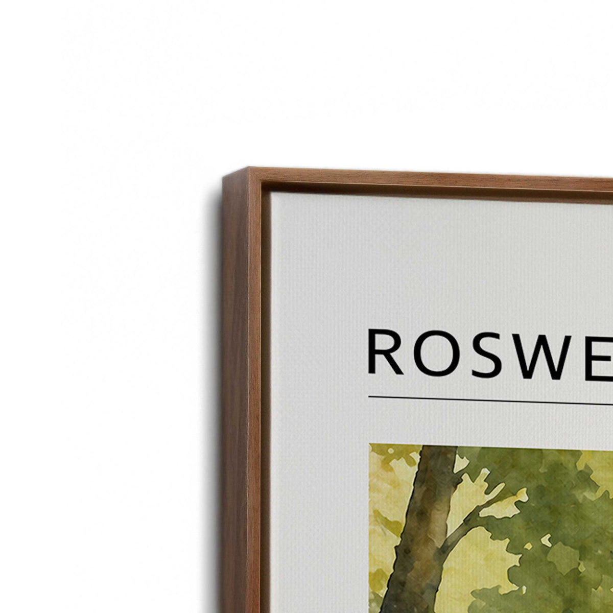 [Color:Walnut], Picture of art in a Walnut frame at an angle