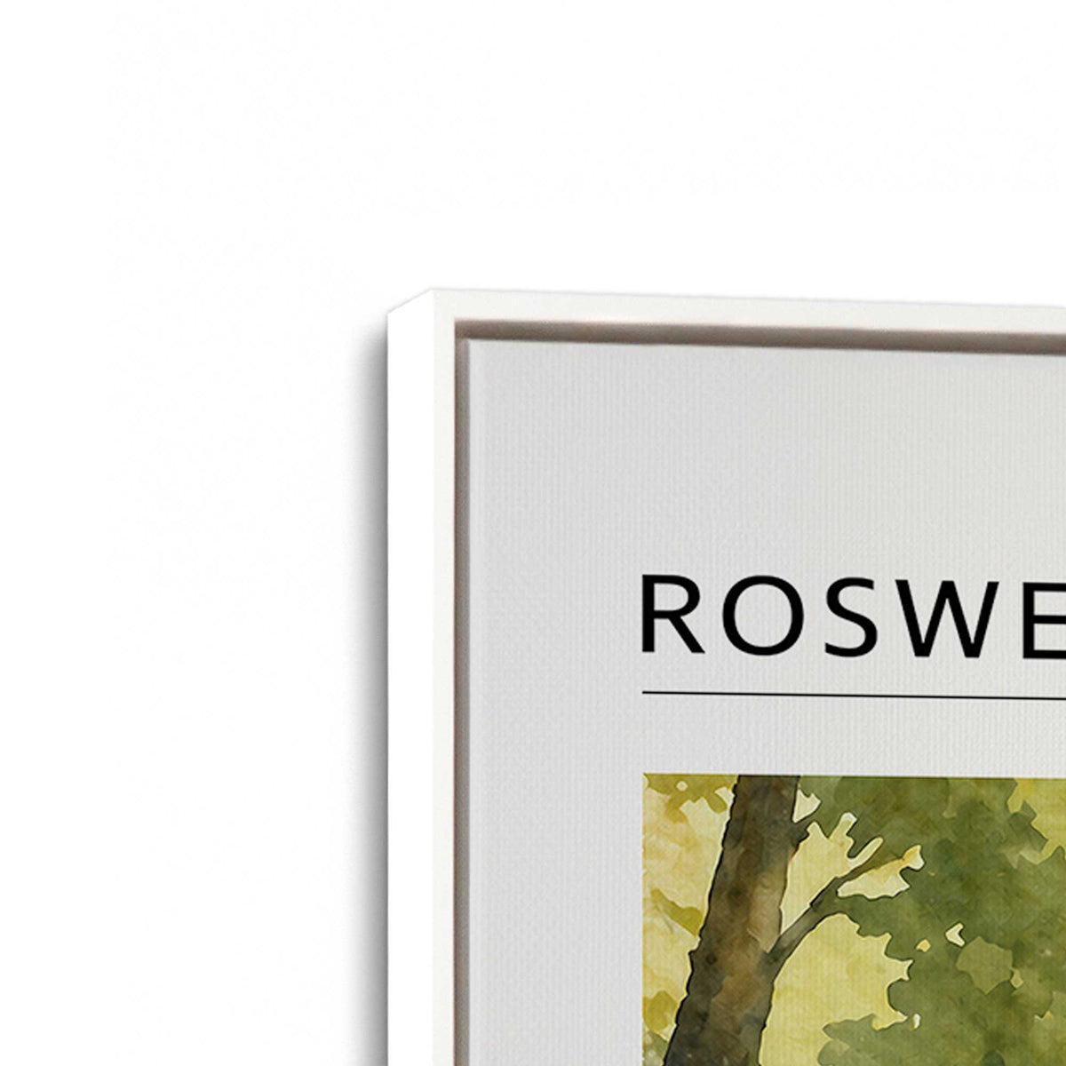 [Color:Opaque White], Picture of art in a White frame at an angle