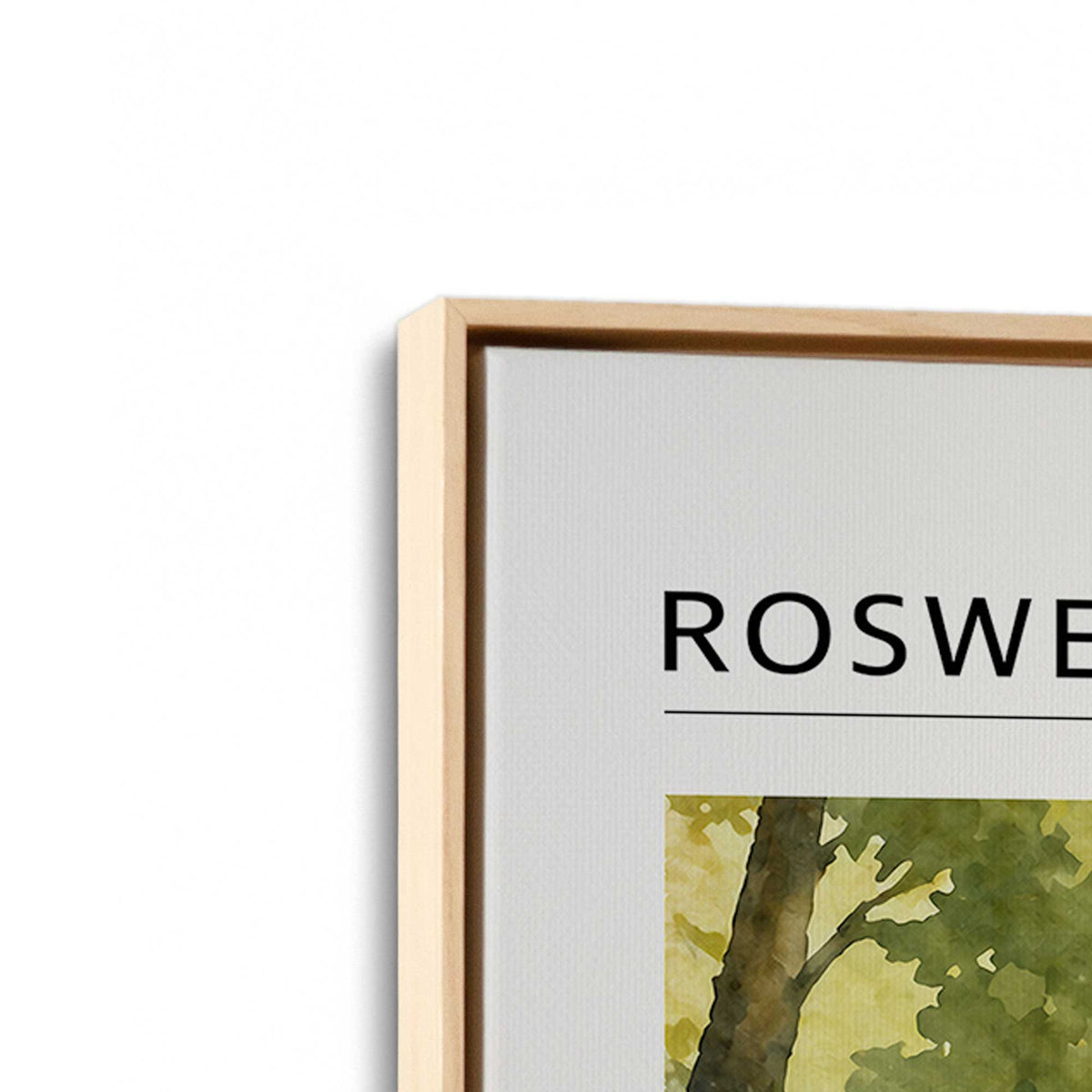 [Color:American Maple], Picture of art in a American Maple frame at an angle