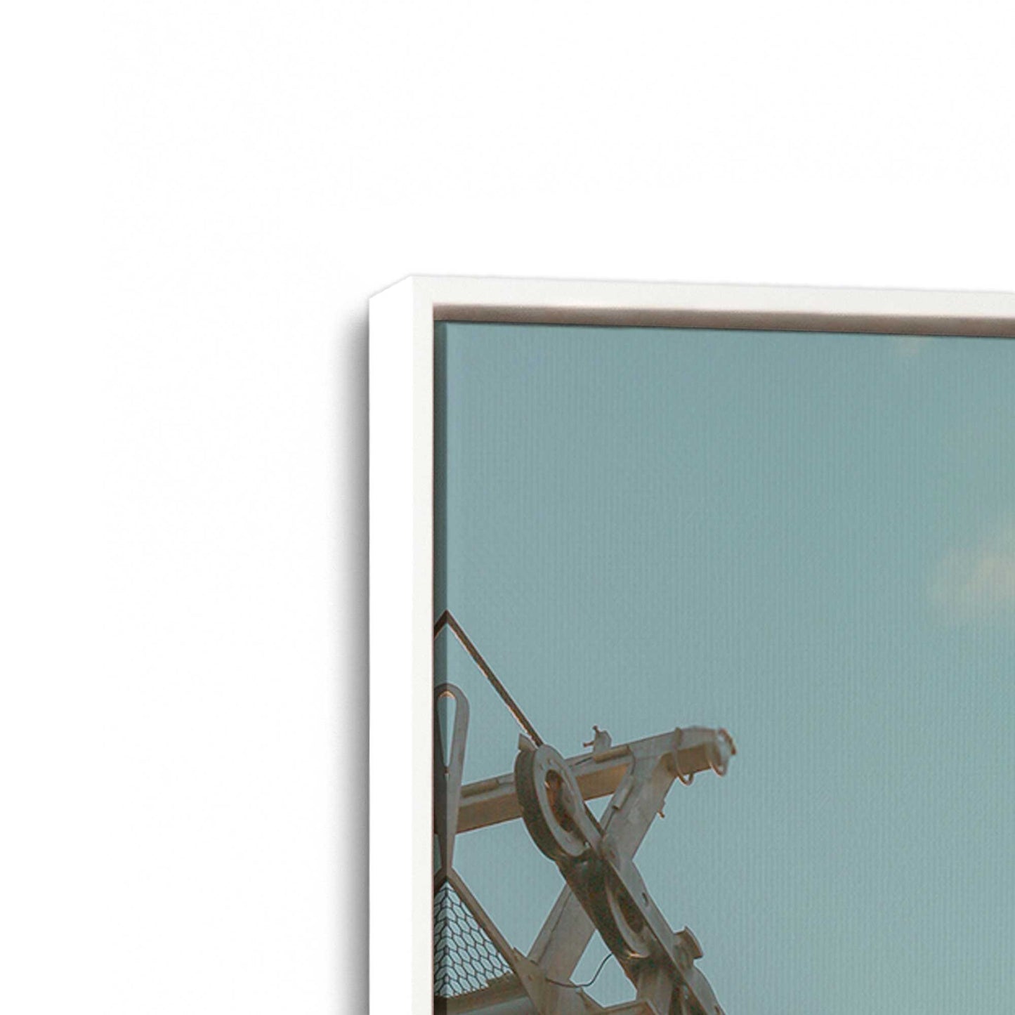 [Color:Opaque White], Picture of art in a White frame at an angle