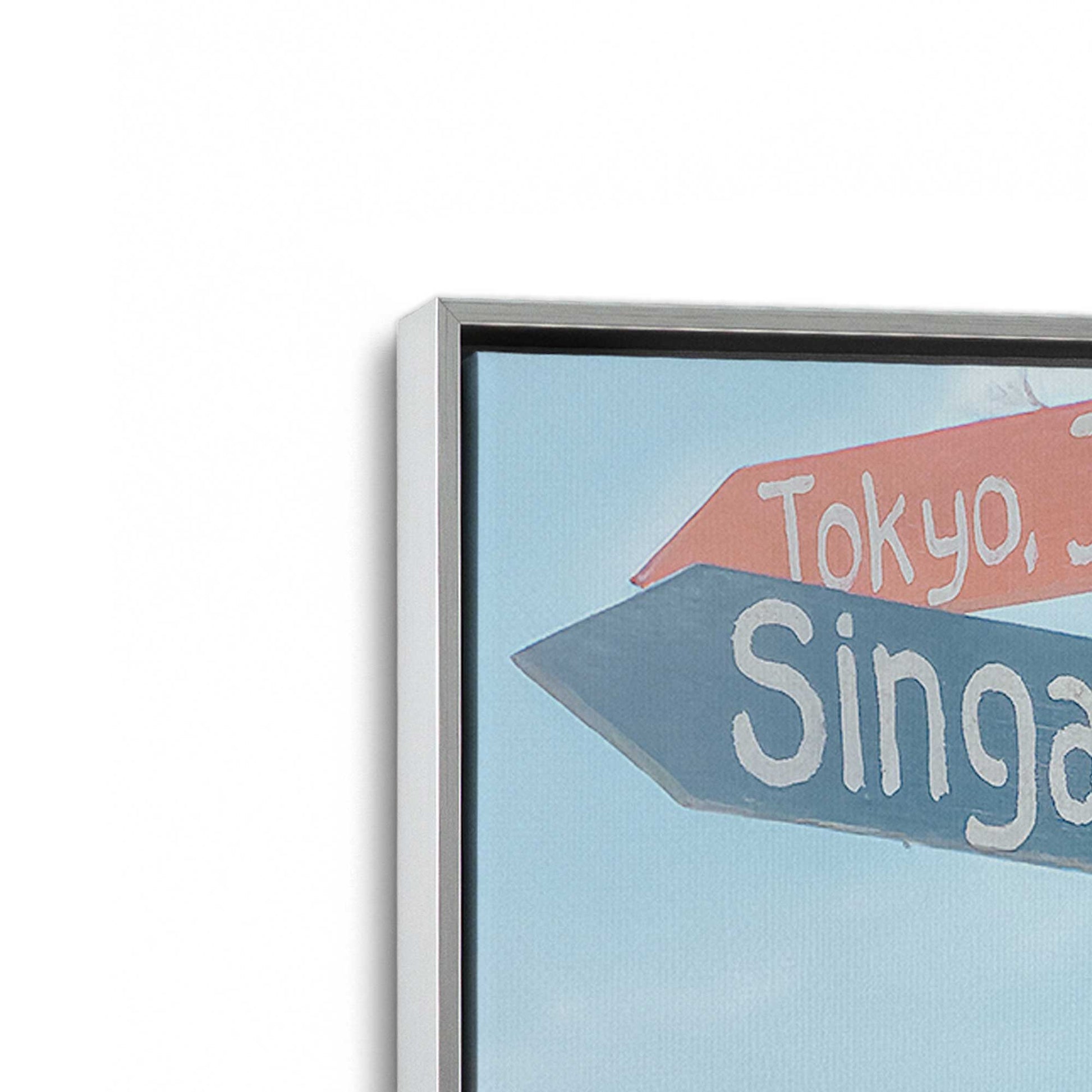 [Color:Polished Chrome], Picture of art in a Polished Chrome frame at an angle