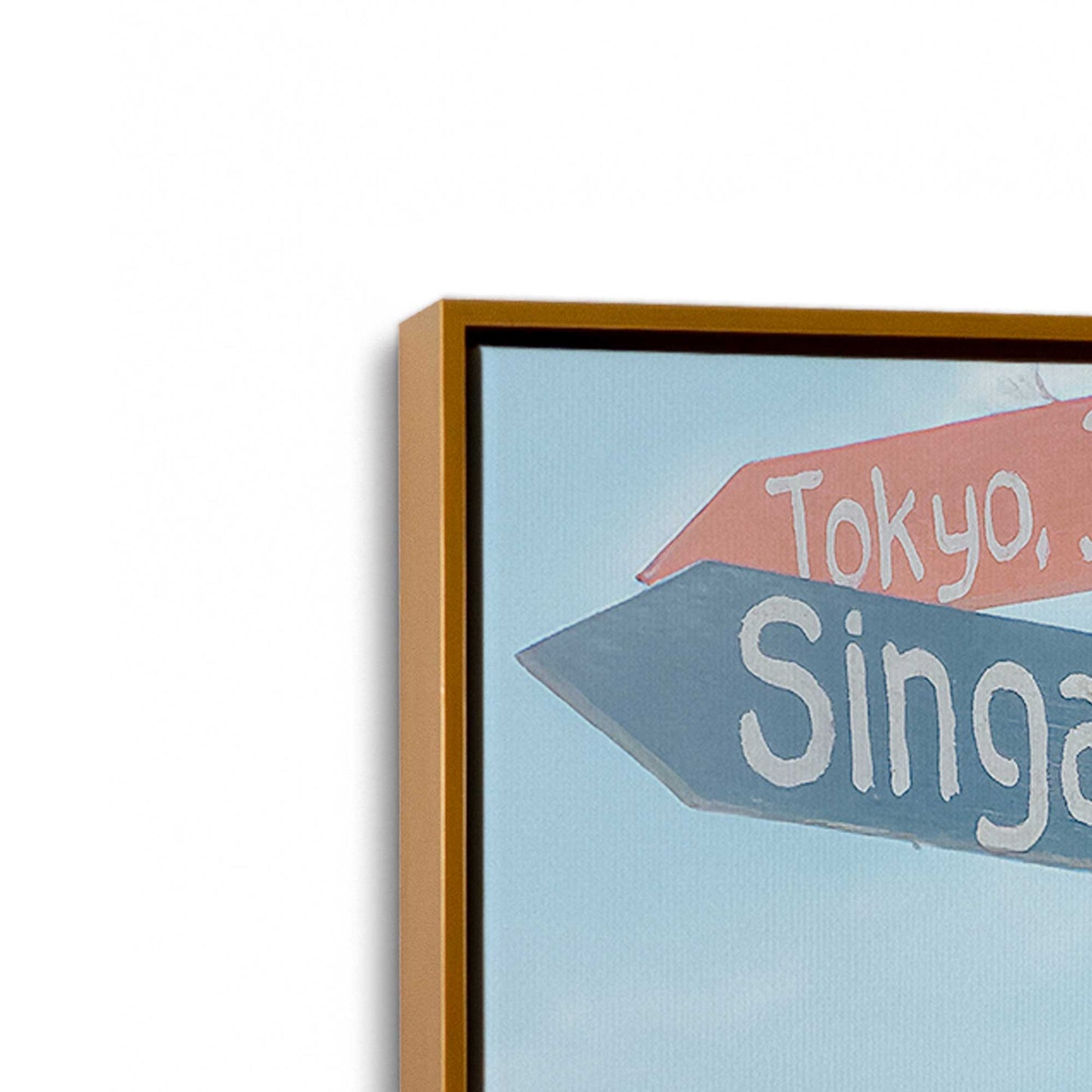 [Color:Polished Gold], Picture of art in a Polished Gold frame at an angle