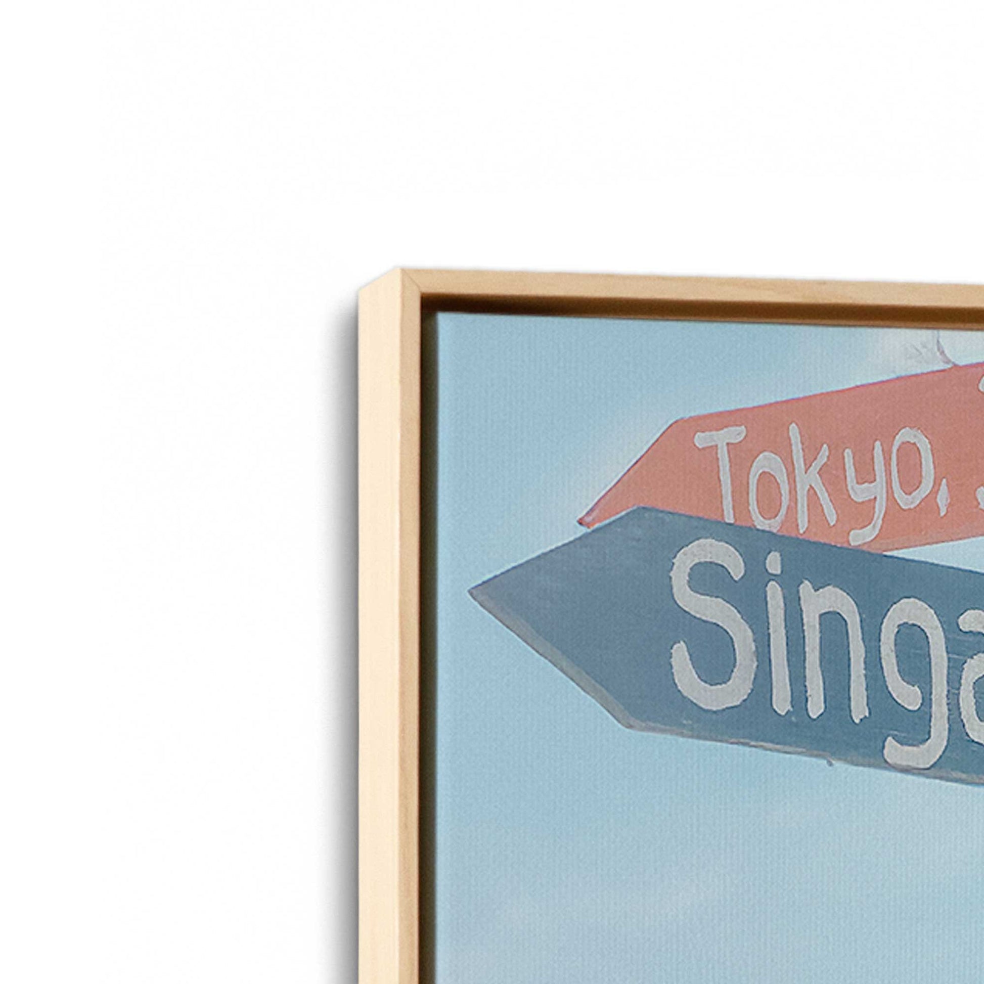 [Color:American Maple], Picture of art in a American Maple frame at an angle