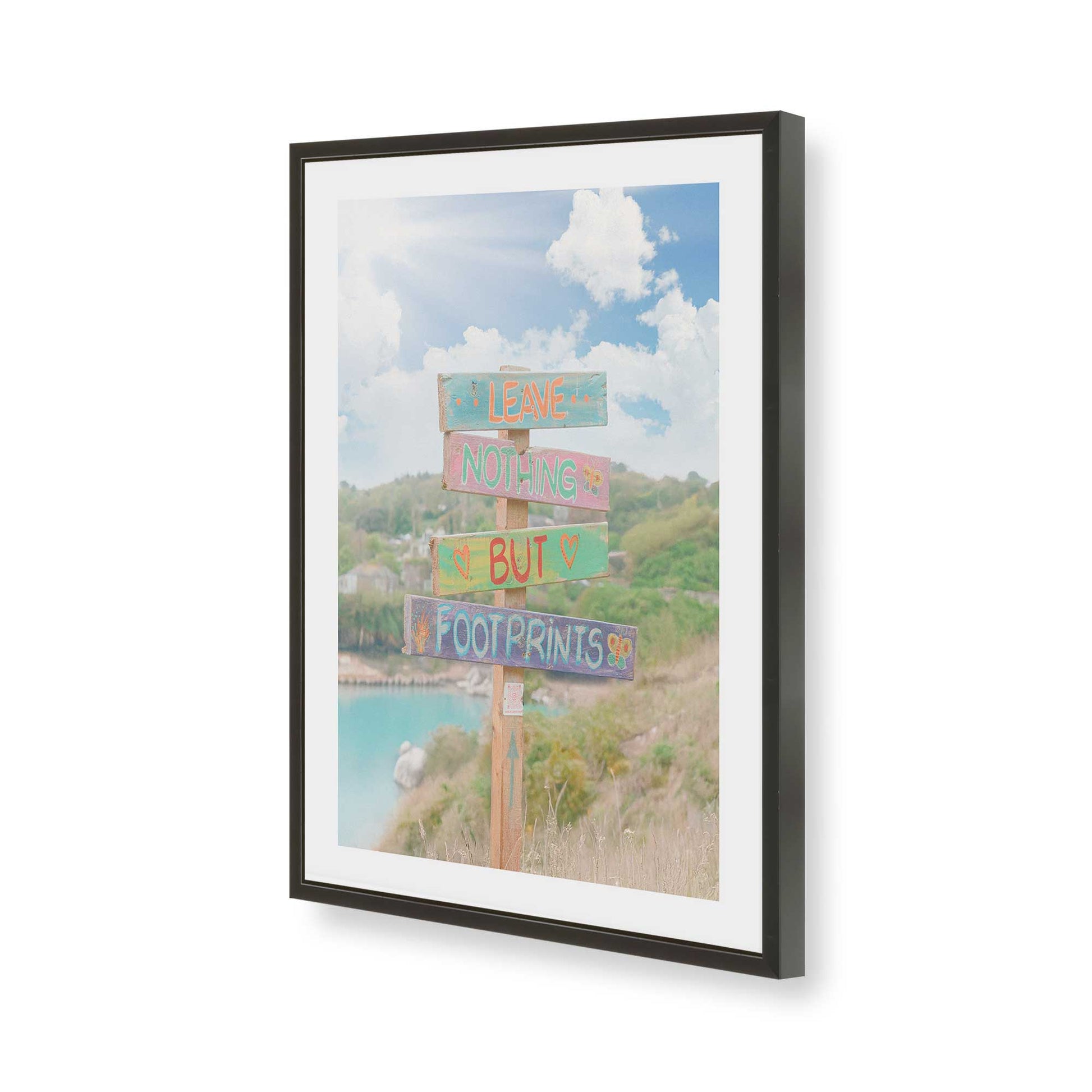 [Color:Satin Black], Picture of art in a Satin Black frame of the corner