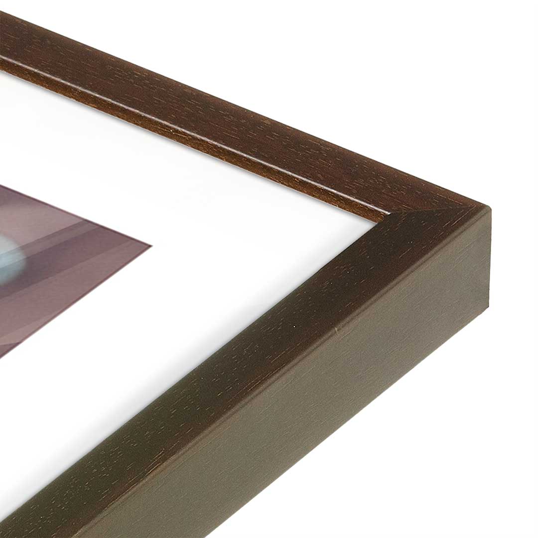 [Color:Brown], Picture of art in a Brown frame at an angle
