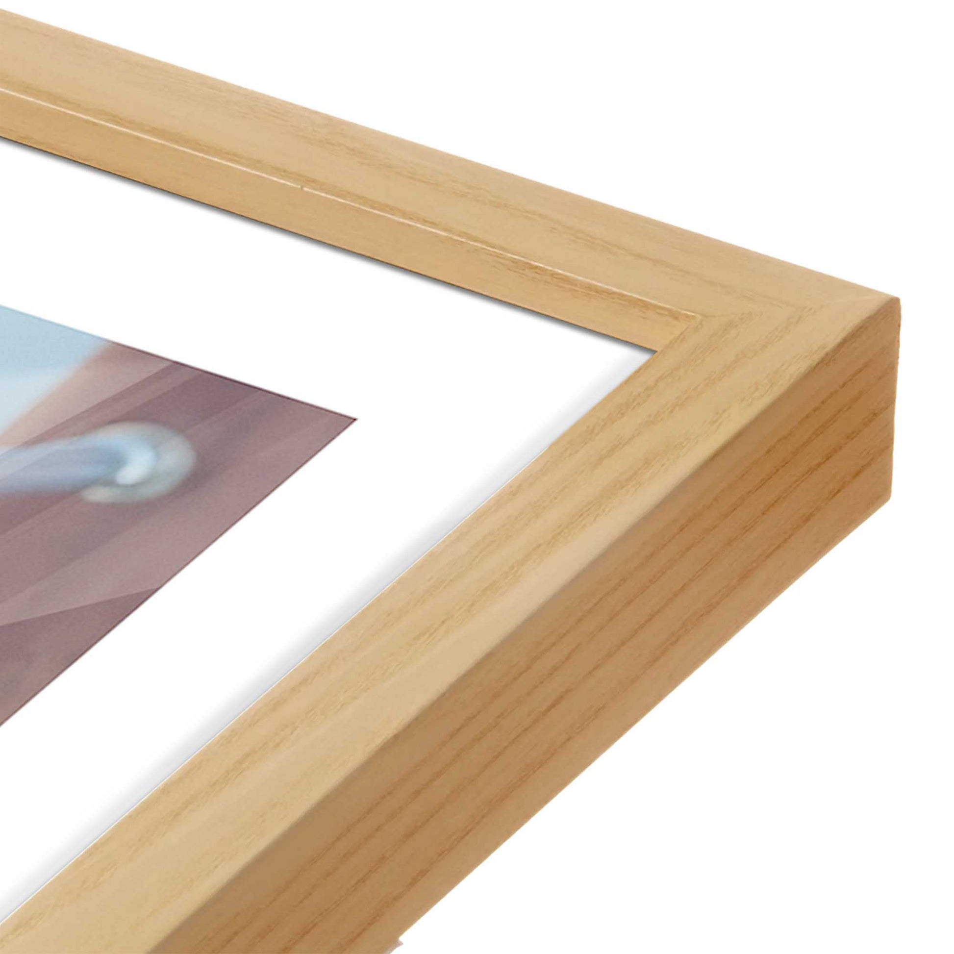 [Color:American Maple], Picture of art in a American Maple frame at an angle