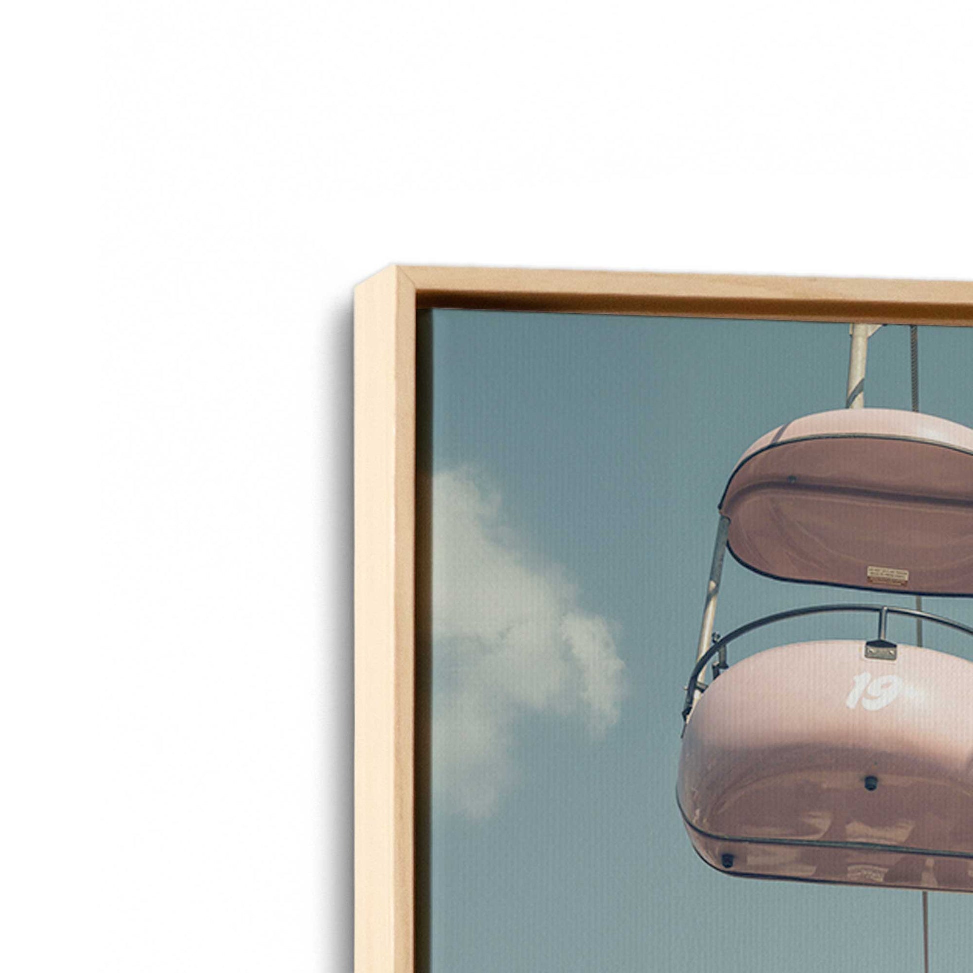 [Color:American Maple], Picture of art in a American Maple frame at an angle