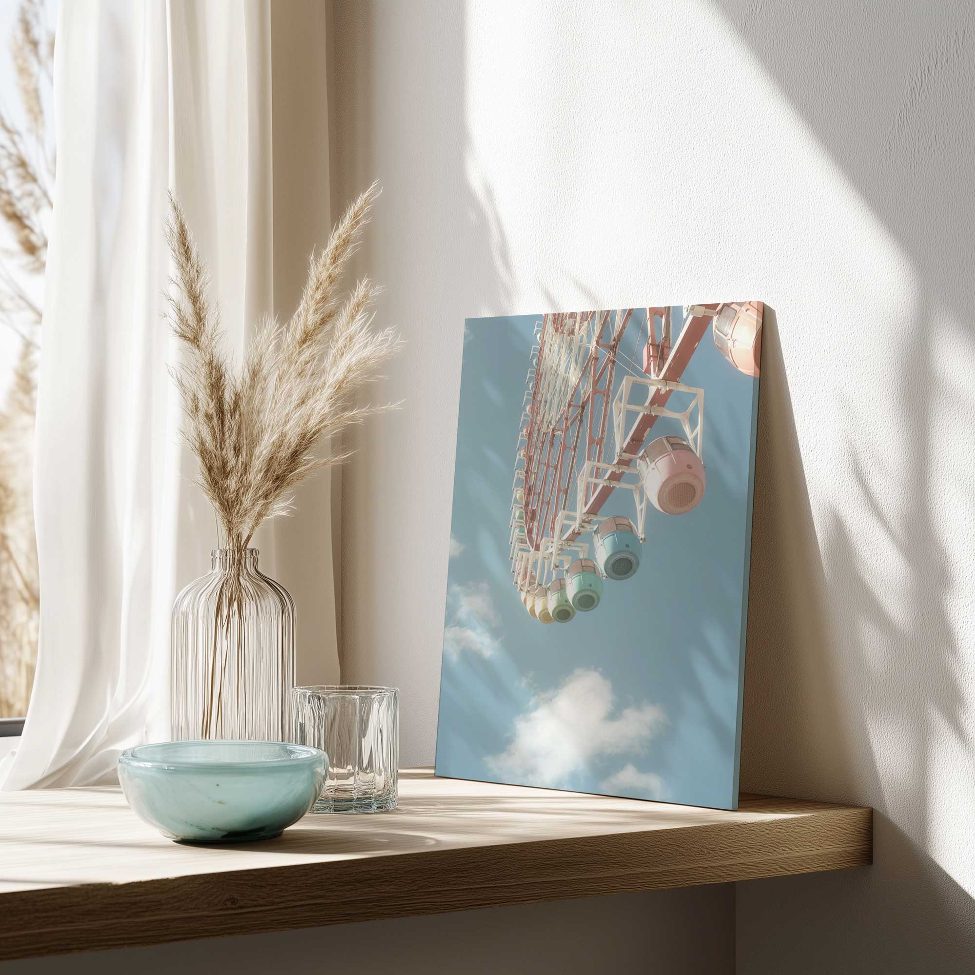 cotton candy wheel print on canvas up a kitchen counter