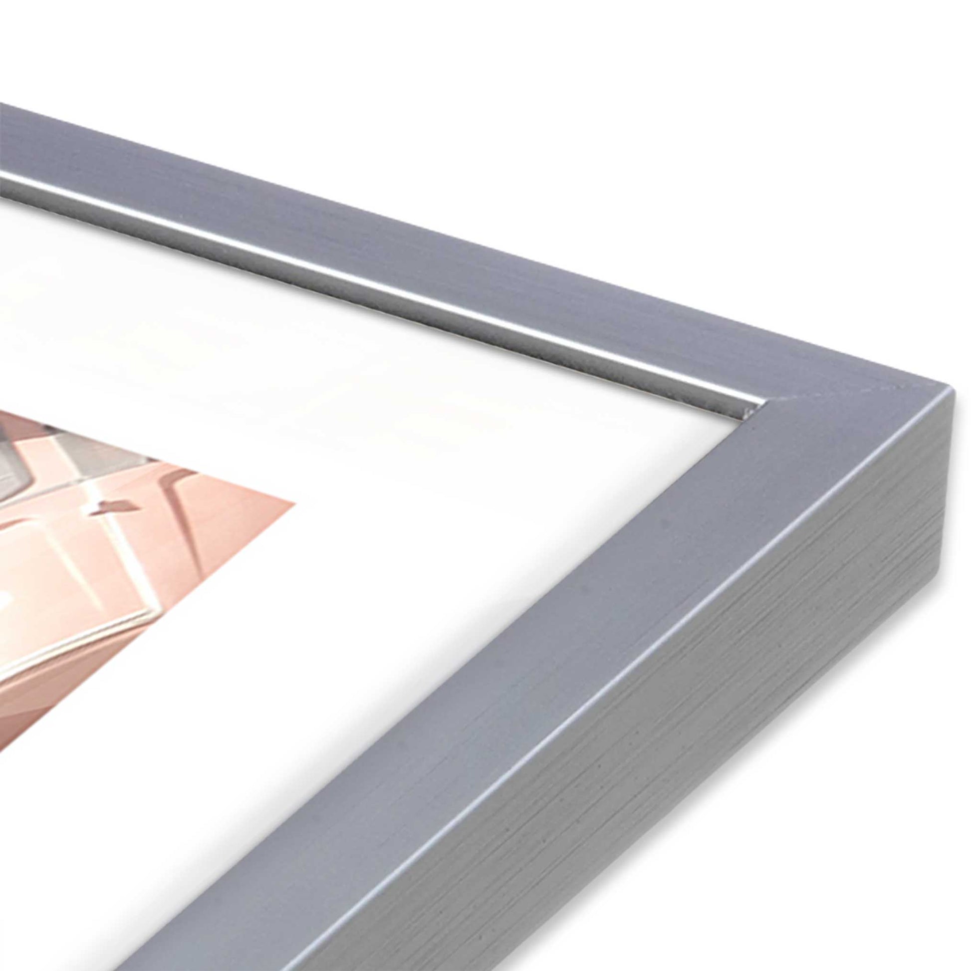 [Color:Polished Chrome], Picture of art in a Polished Chrome frame at an angle