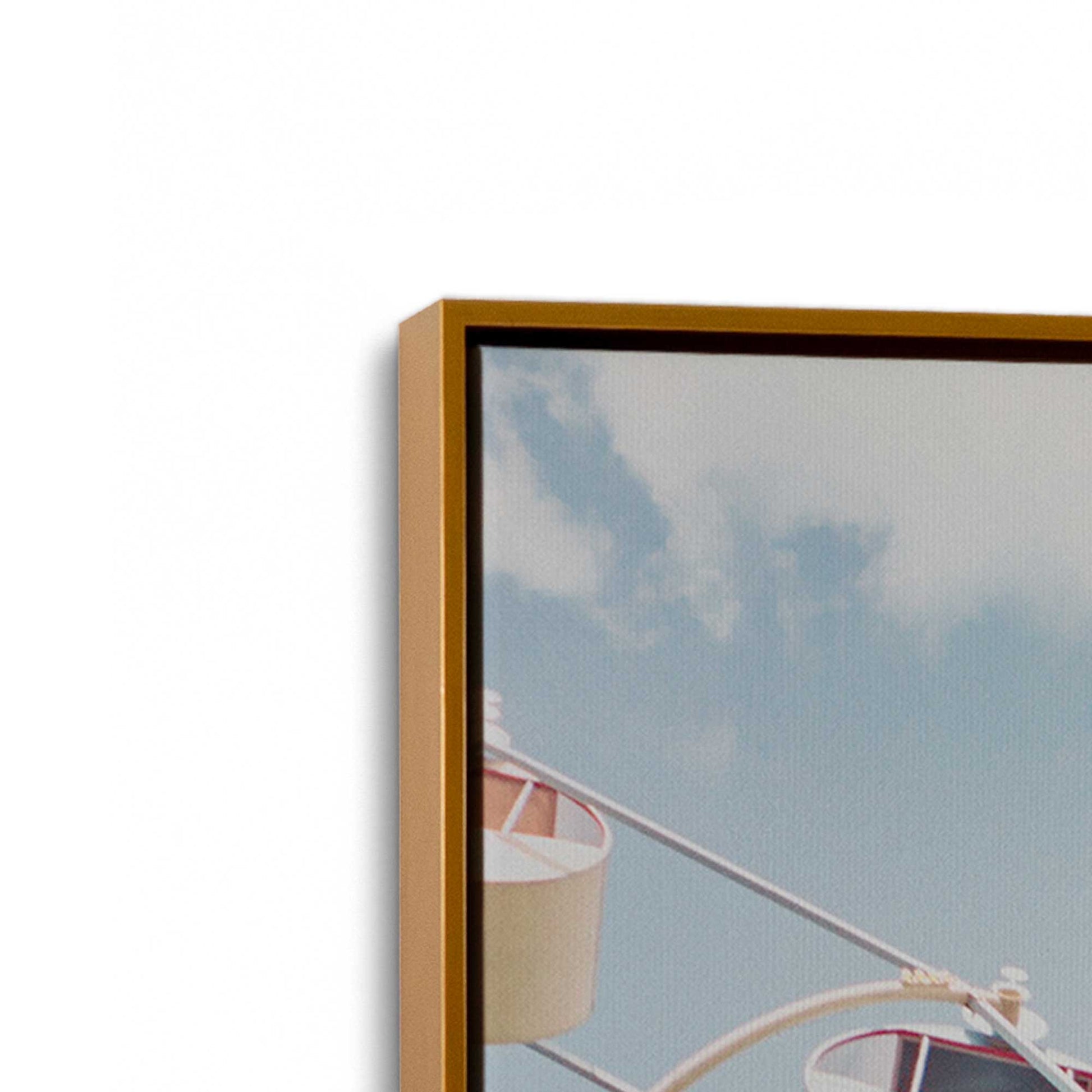 [Color:Polished Gold], Picture of art in a Polished Gold frame at an angle