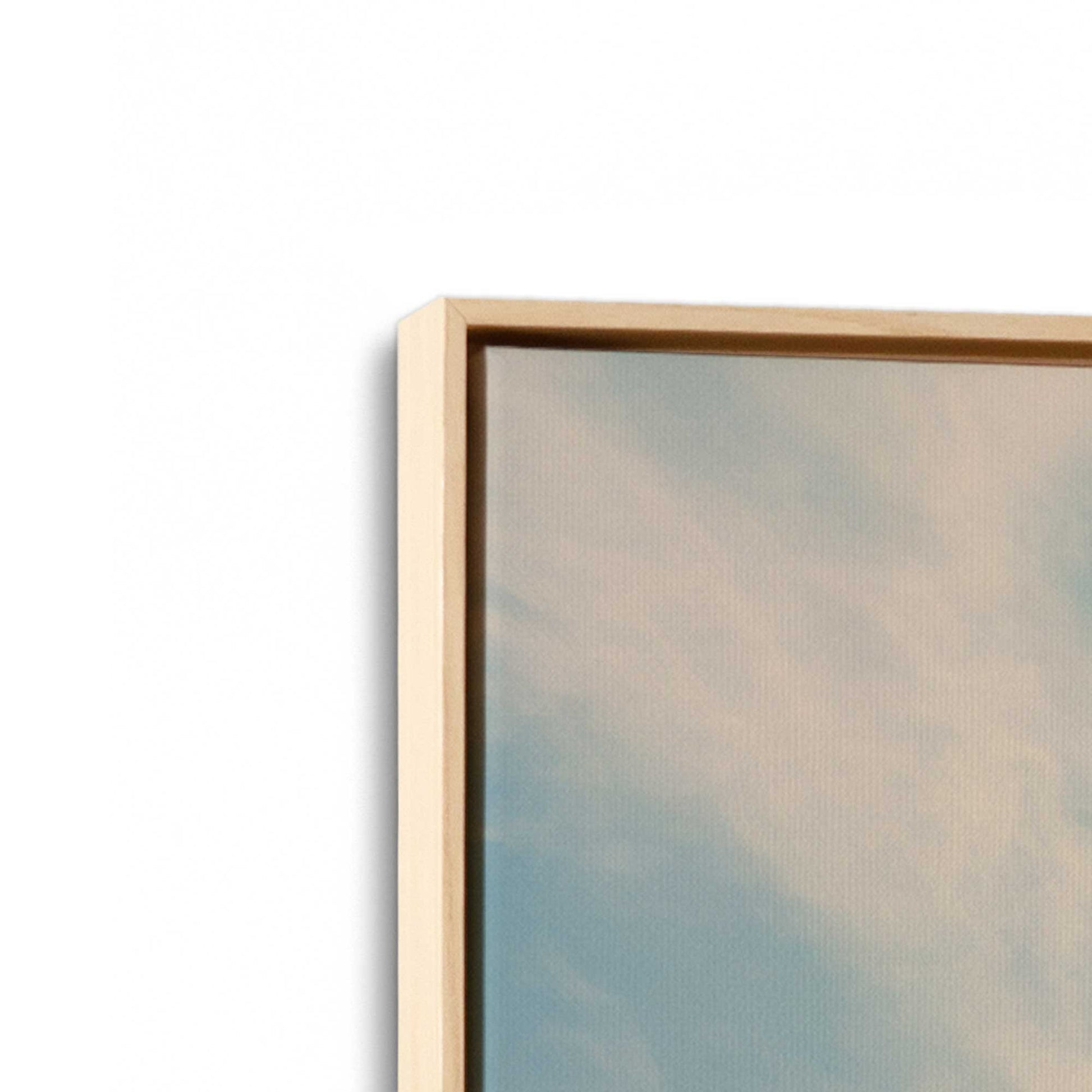 [Color:American Maple], Picture of art in a American Maple frame at an angle