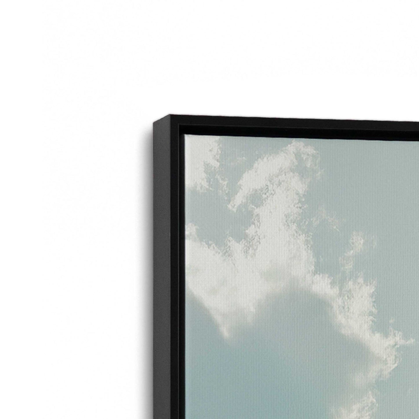 [Color:Satin Black], Picture of art in a Satin Black frame at an angle