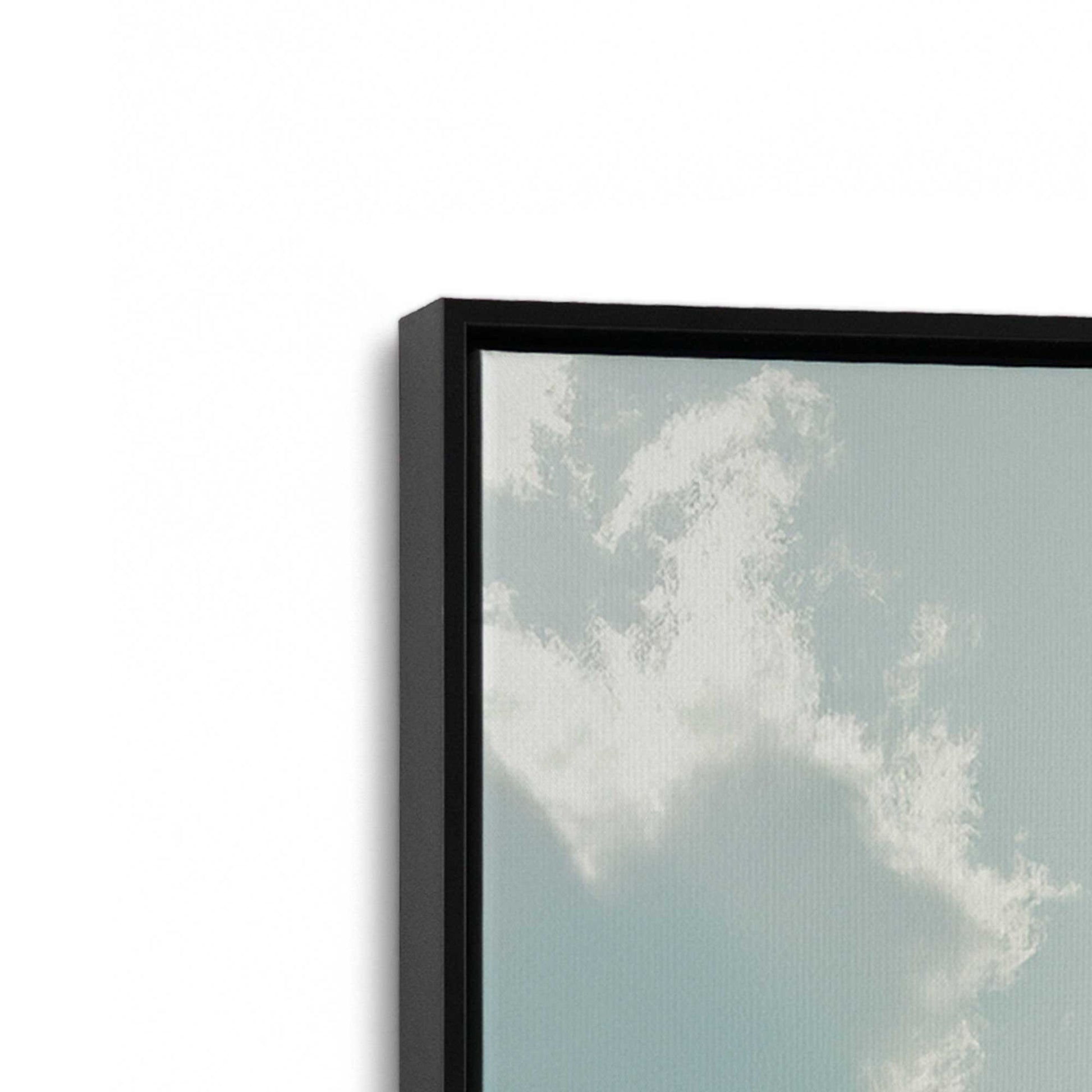[Color:Satin Black], Picture of art in a Satin Black frame at an angle