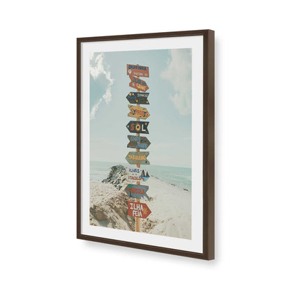 [Color:Brown], Picture of art in a Brown frame of the corner