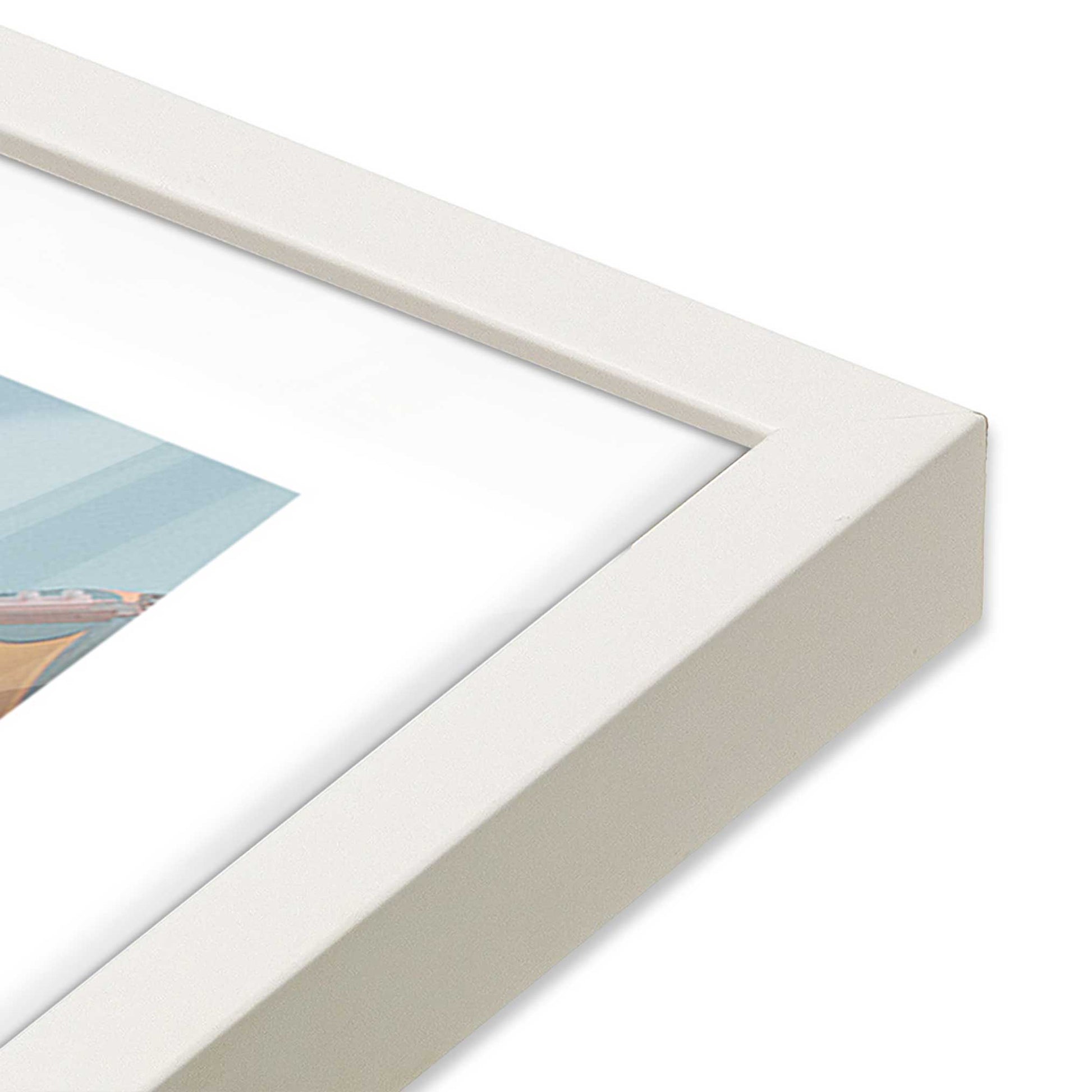 [Color:Opaque White], Picture of art in a Opaque White frame at an angle