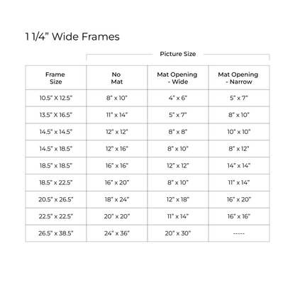 White Burlwood Medium Width Wall Frame