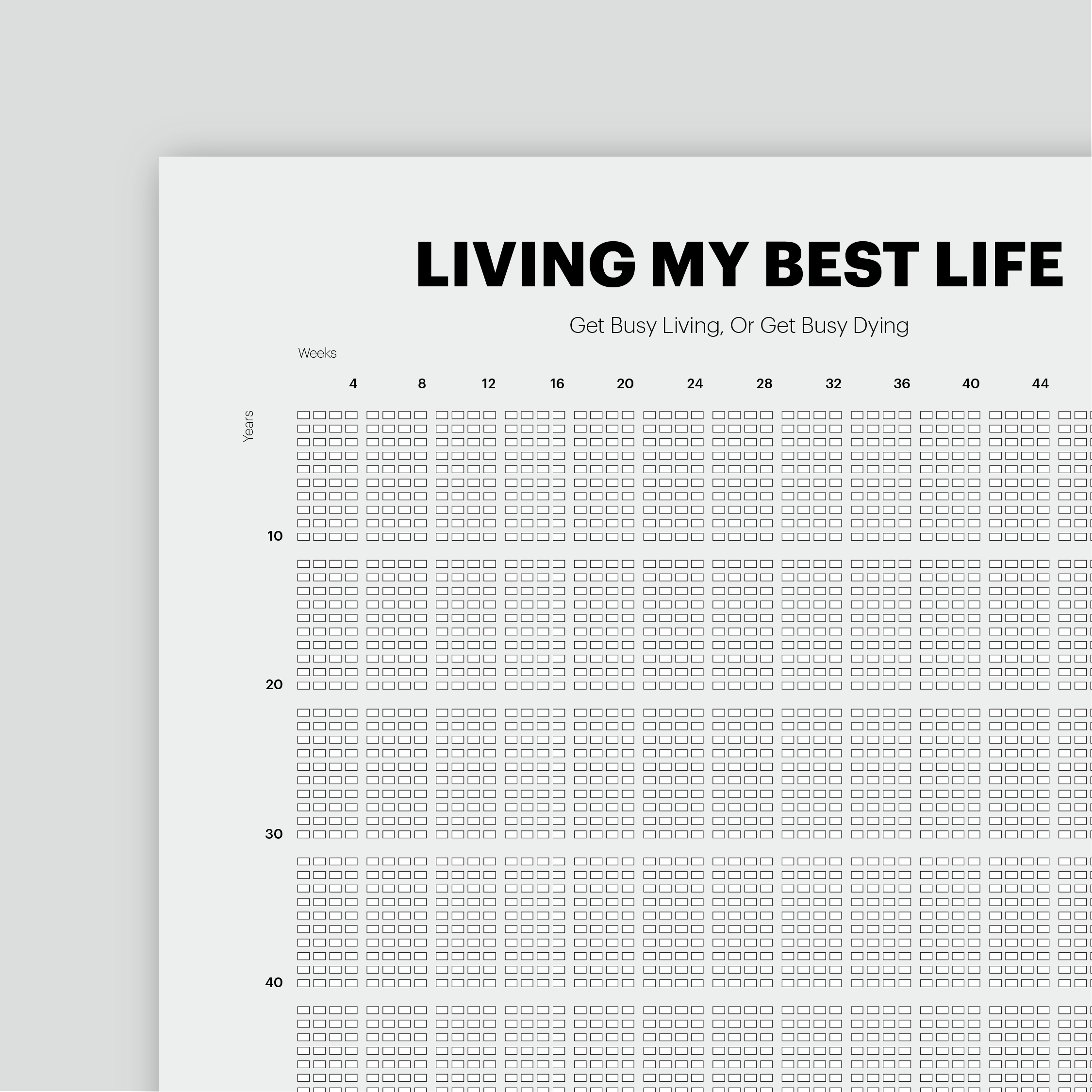 close up of living my best life poster