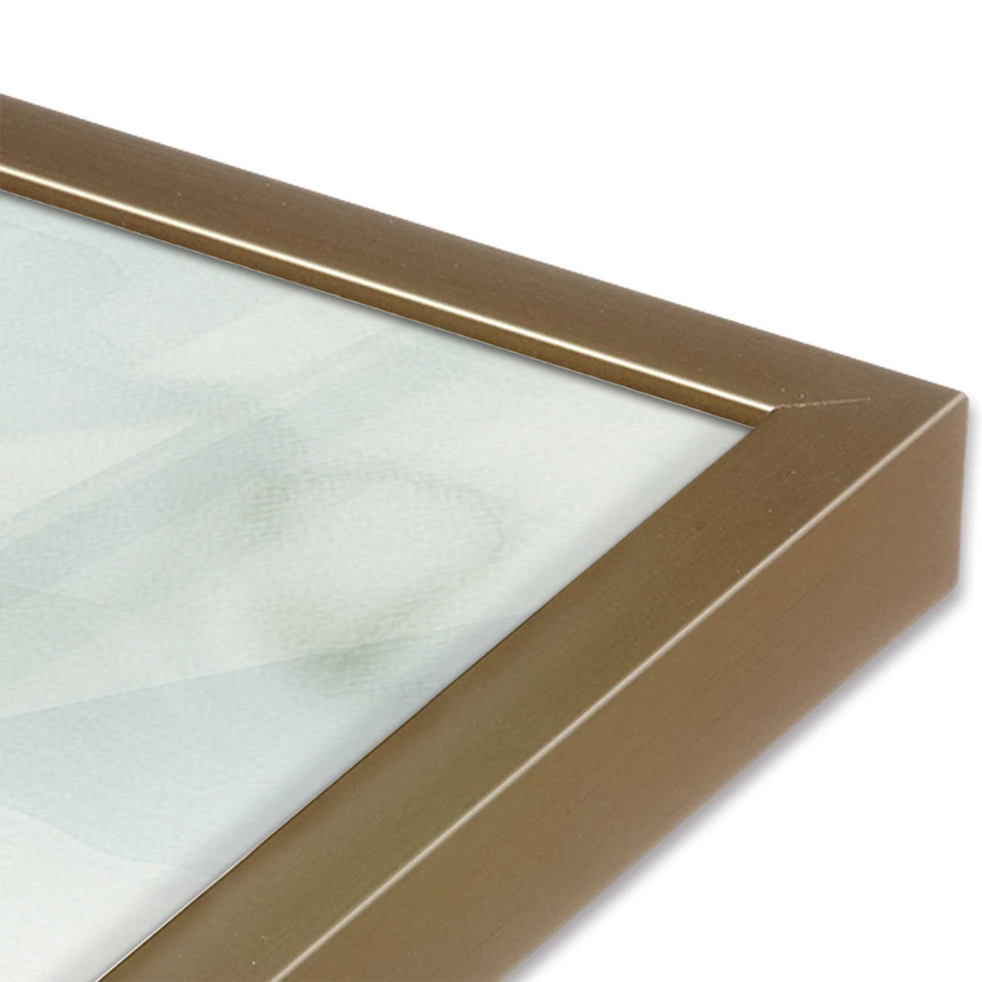 [Color:Brushed Gold], Picture of art in a Brushed Gold frame at an angle