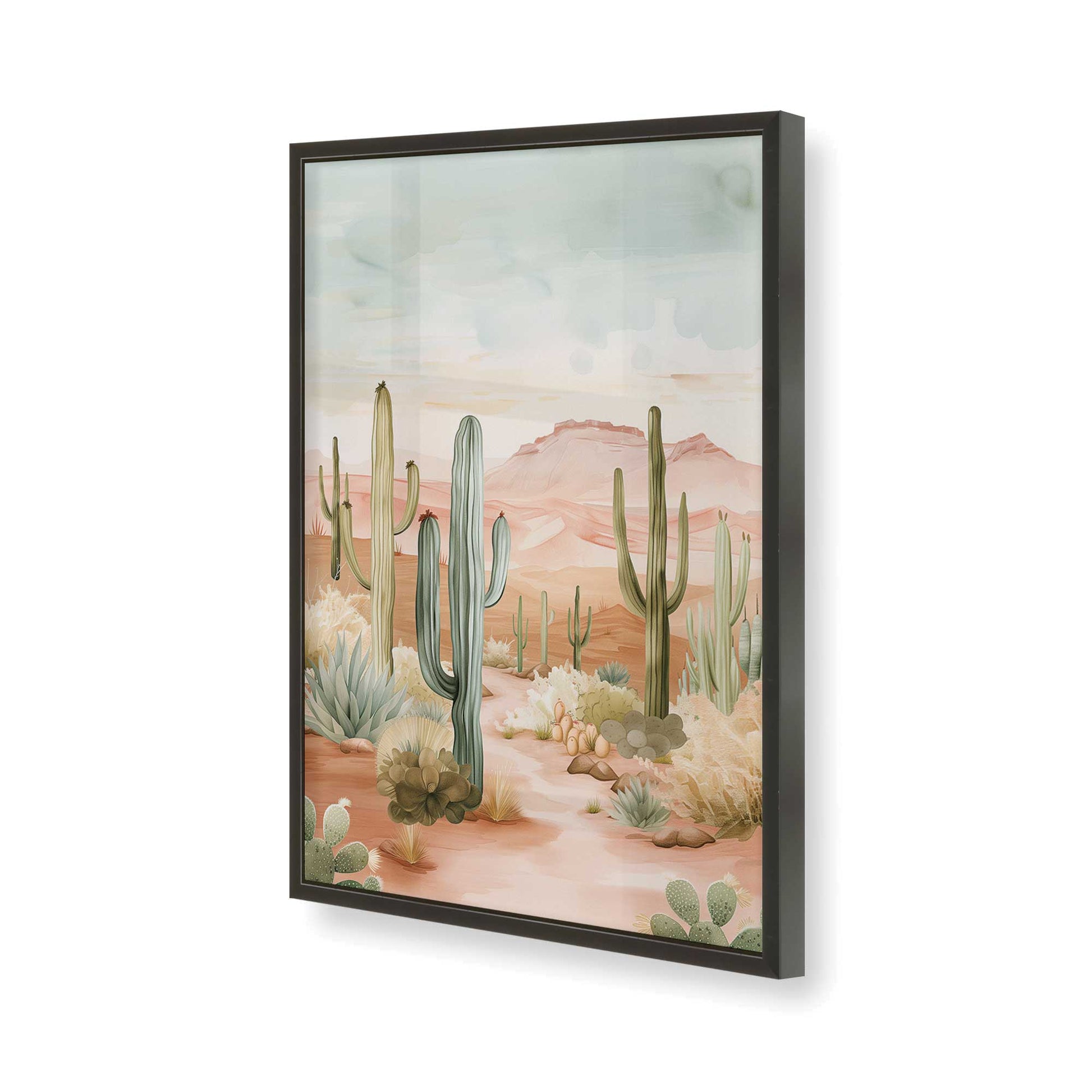 [Color:Satin Black], Picture of art in a Satin Black frame of the corner