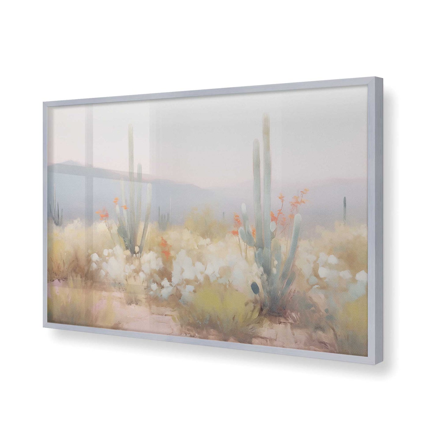 [Color:Polished Chrome], Picture of art in a Polished Chrome frame of the corner