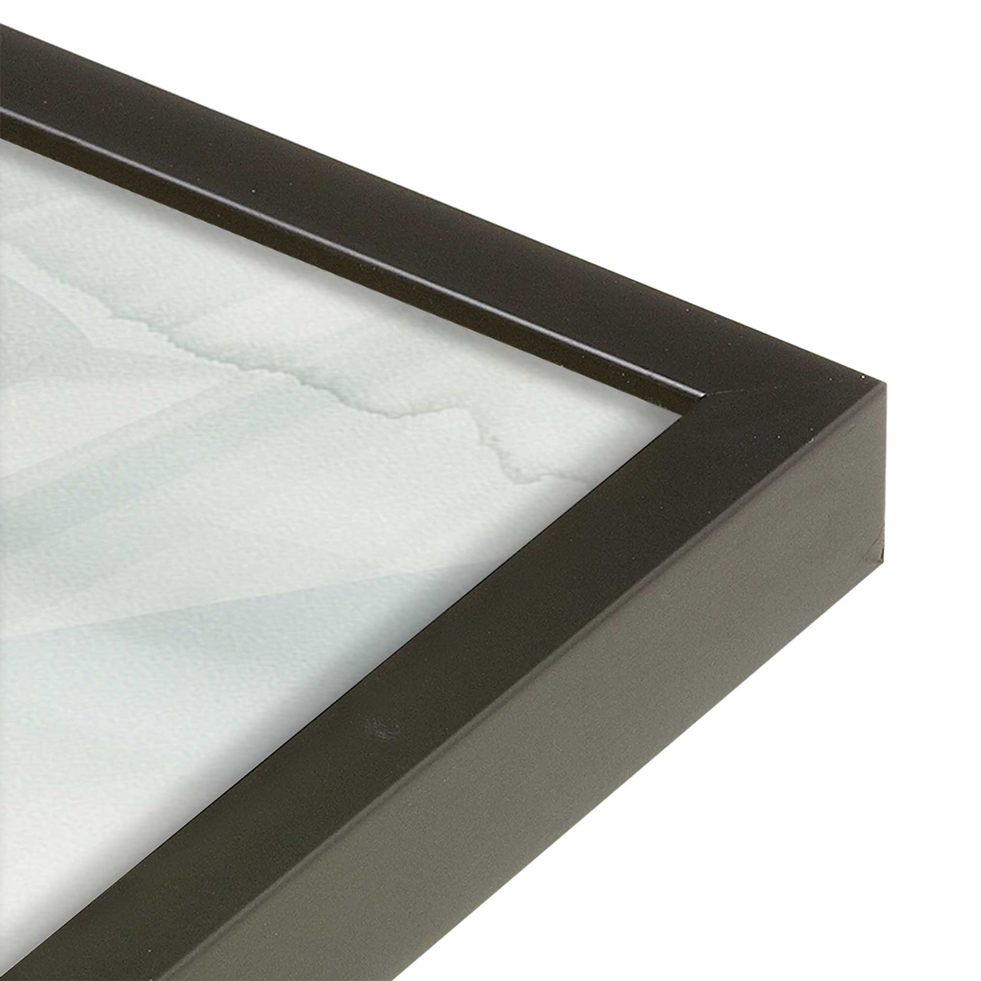 [Color:Satin Black], Picture of art in a Satin Black frame of the corner