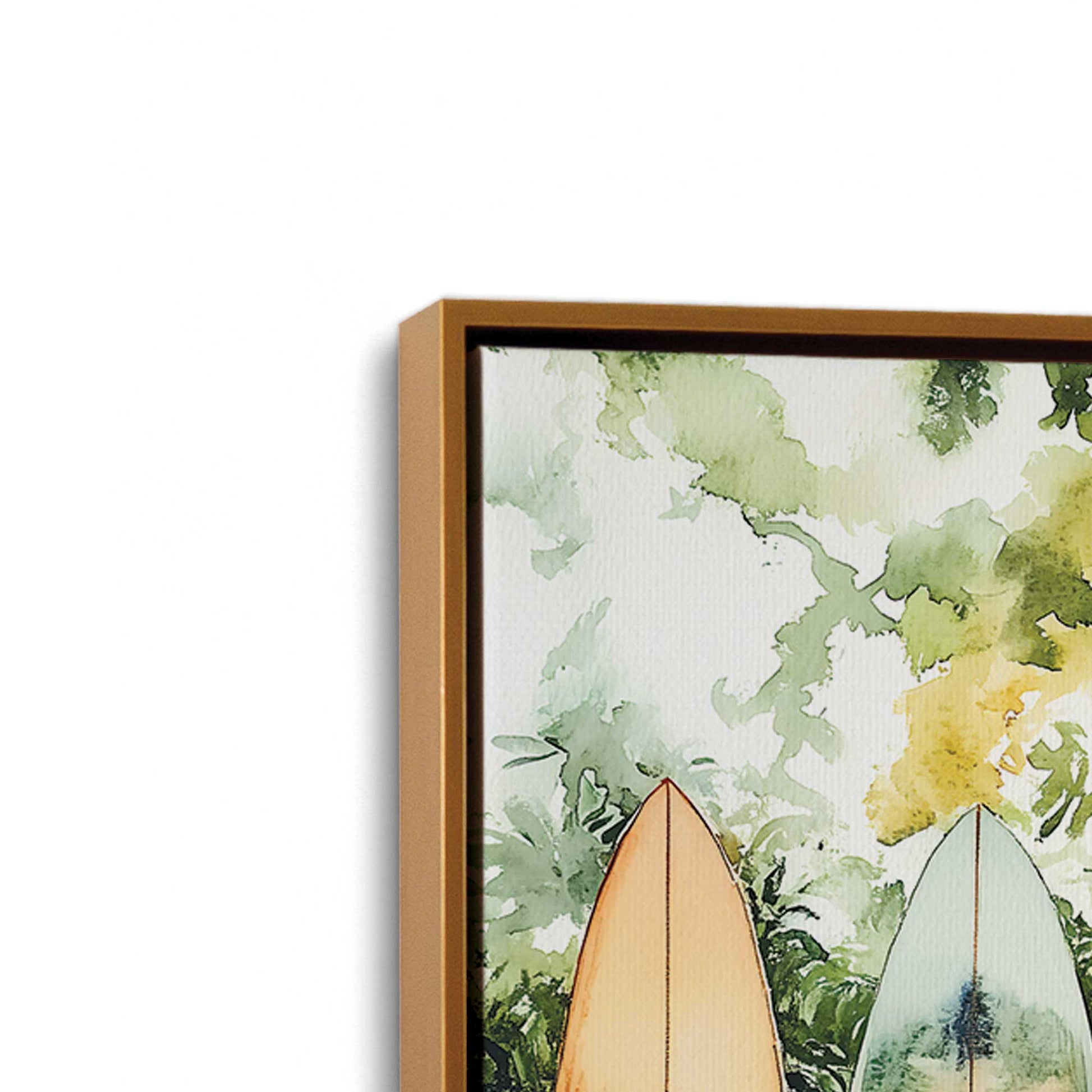 [Color:Polished Gold], Picture of art in a Polished Gold frame at an angle