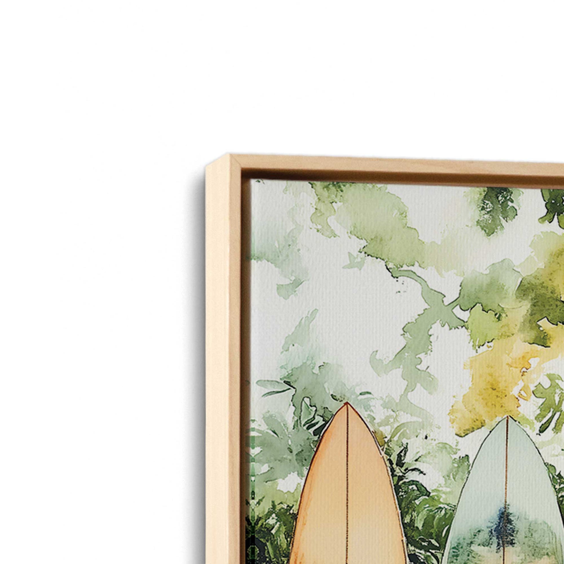 [Color:American Maple], Picture of art in a American Maple frame at an angle