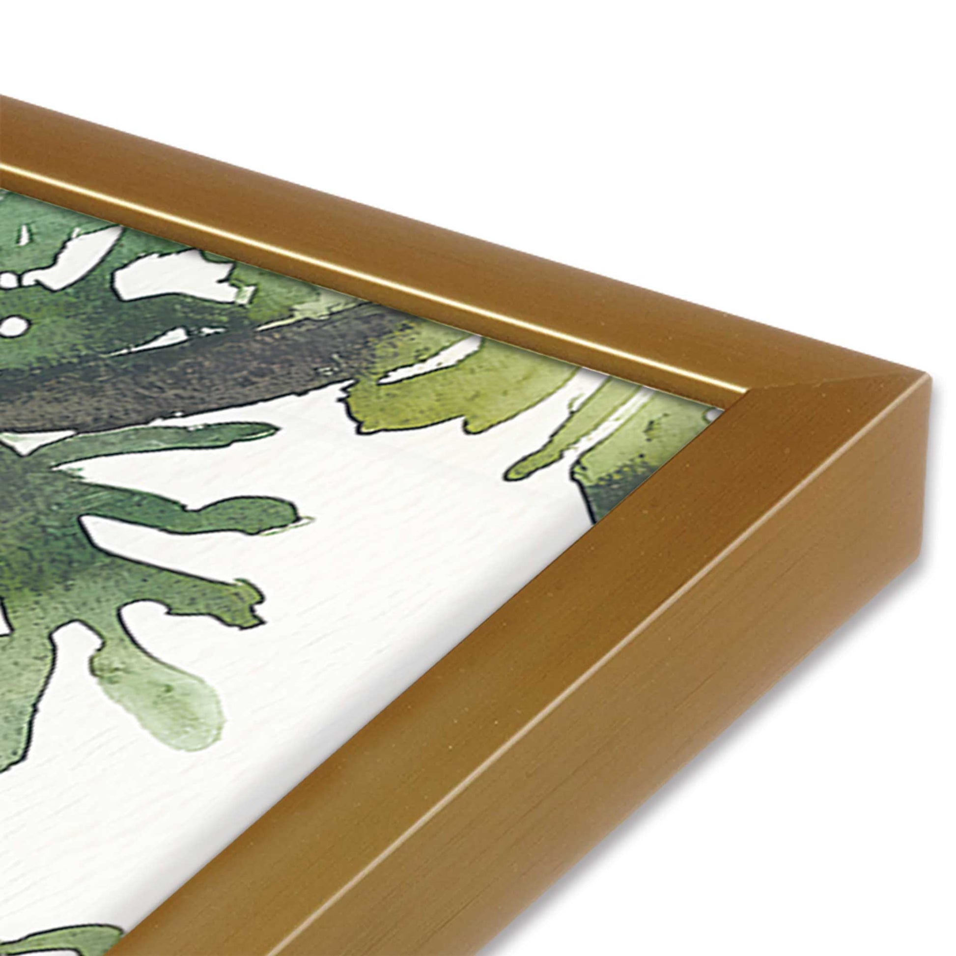 [Color:Polished Gold], Picture of art in a Polished Gold frame at an angle