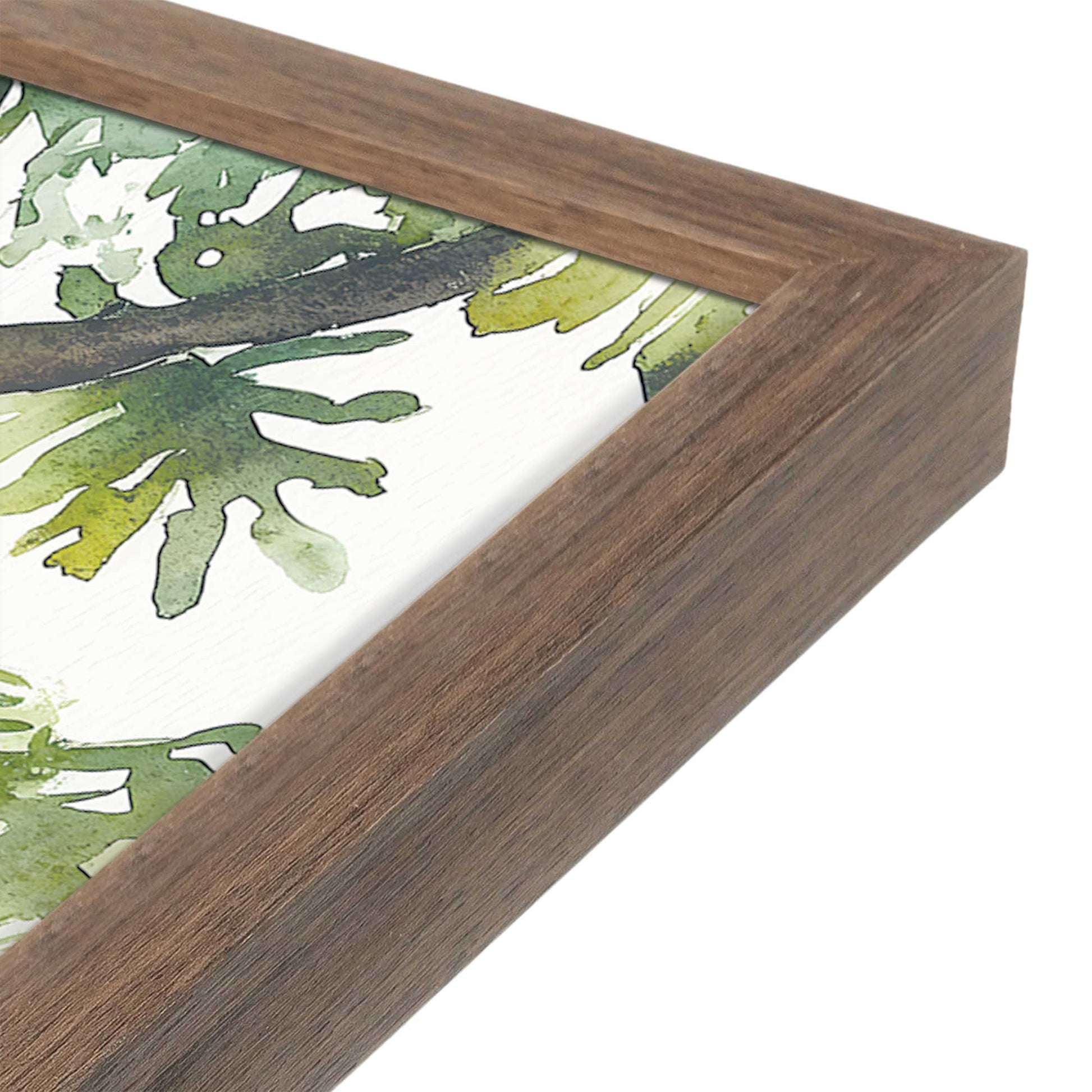 [Color:Walnut], Picture of art in a Walnut frame at an angle